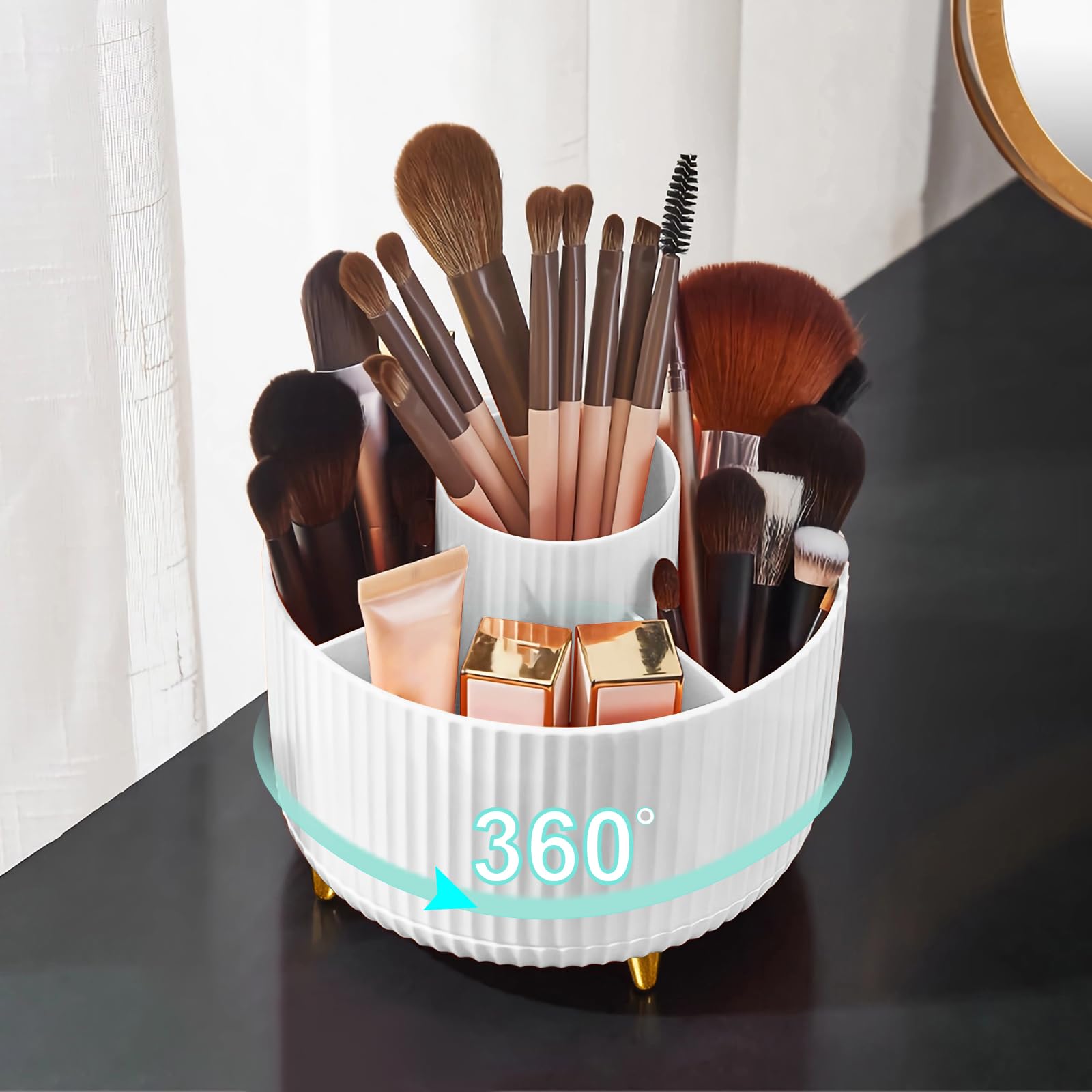 メイク道具・化粧小物 OWN 5 Brushes & Makeup Brush case Amazon.com: Diesisa Makeup Brush Holder Organizer,360° Rotating