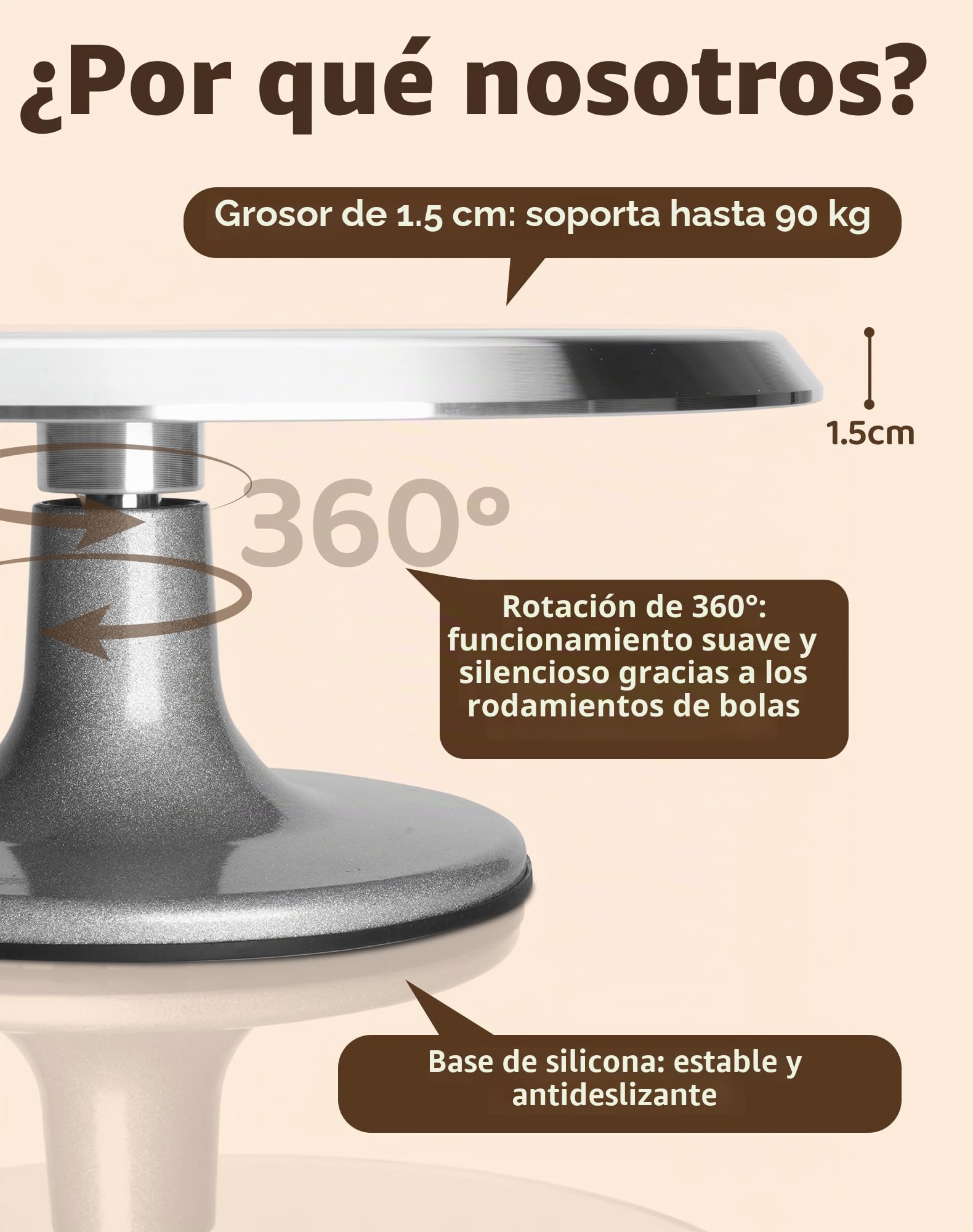 LAOYE Plato para Tartas Giratoria de 30cm de Aluminio, Plato Giratoria para Tartas con Base, Plato Giratoria para Tartas con Pie, Plato Giratoria para Tartas, Soporte para Tartas, Plato para Tartas