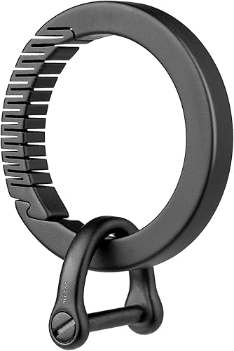 TISUR Clip de mosquetón redondo de titanio, anillo de gancho de resorte, mosquetón pequeño con anillo en D para llaves de automóvil