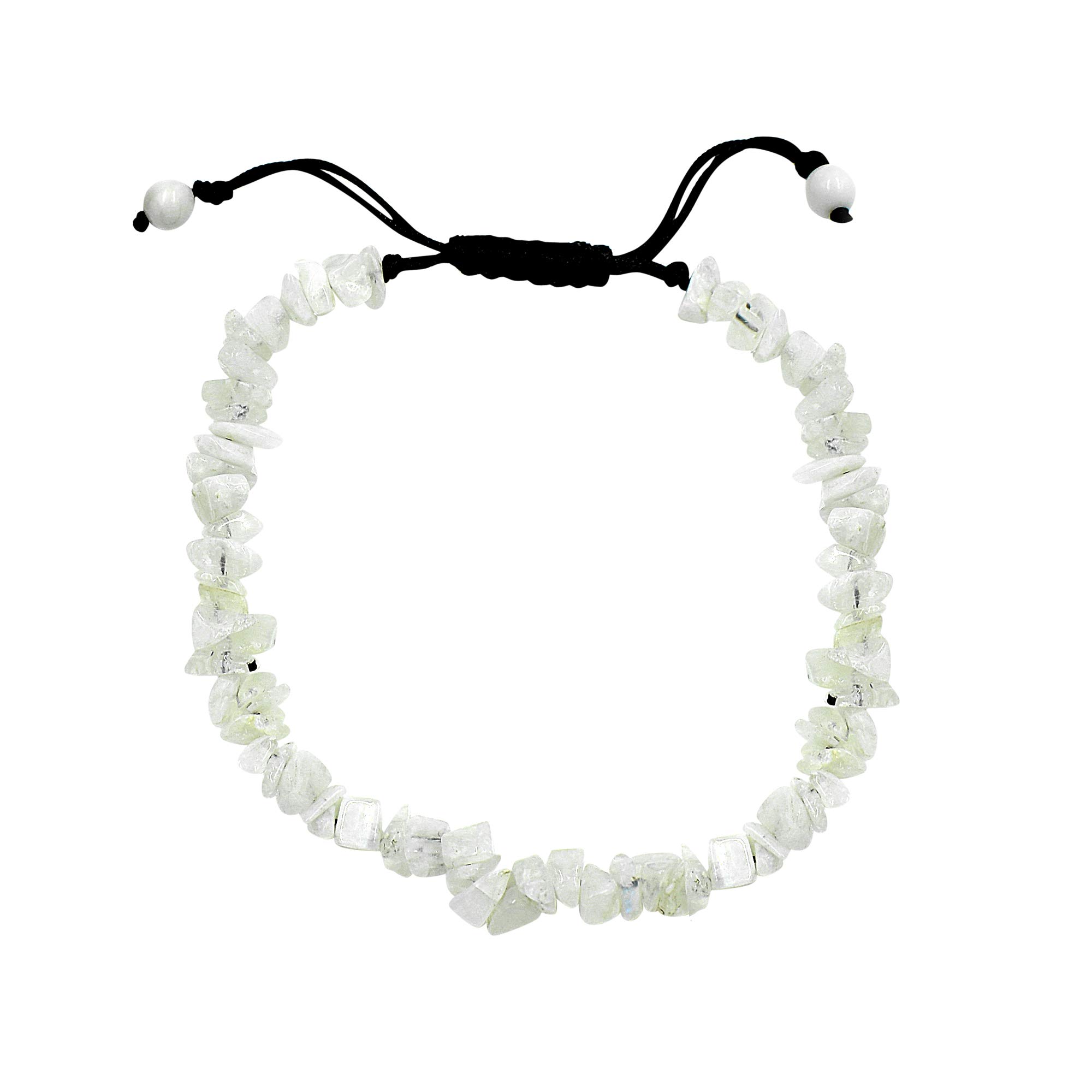 natural rainbow moonstone cut chips stone adjustable anklet for women &girls