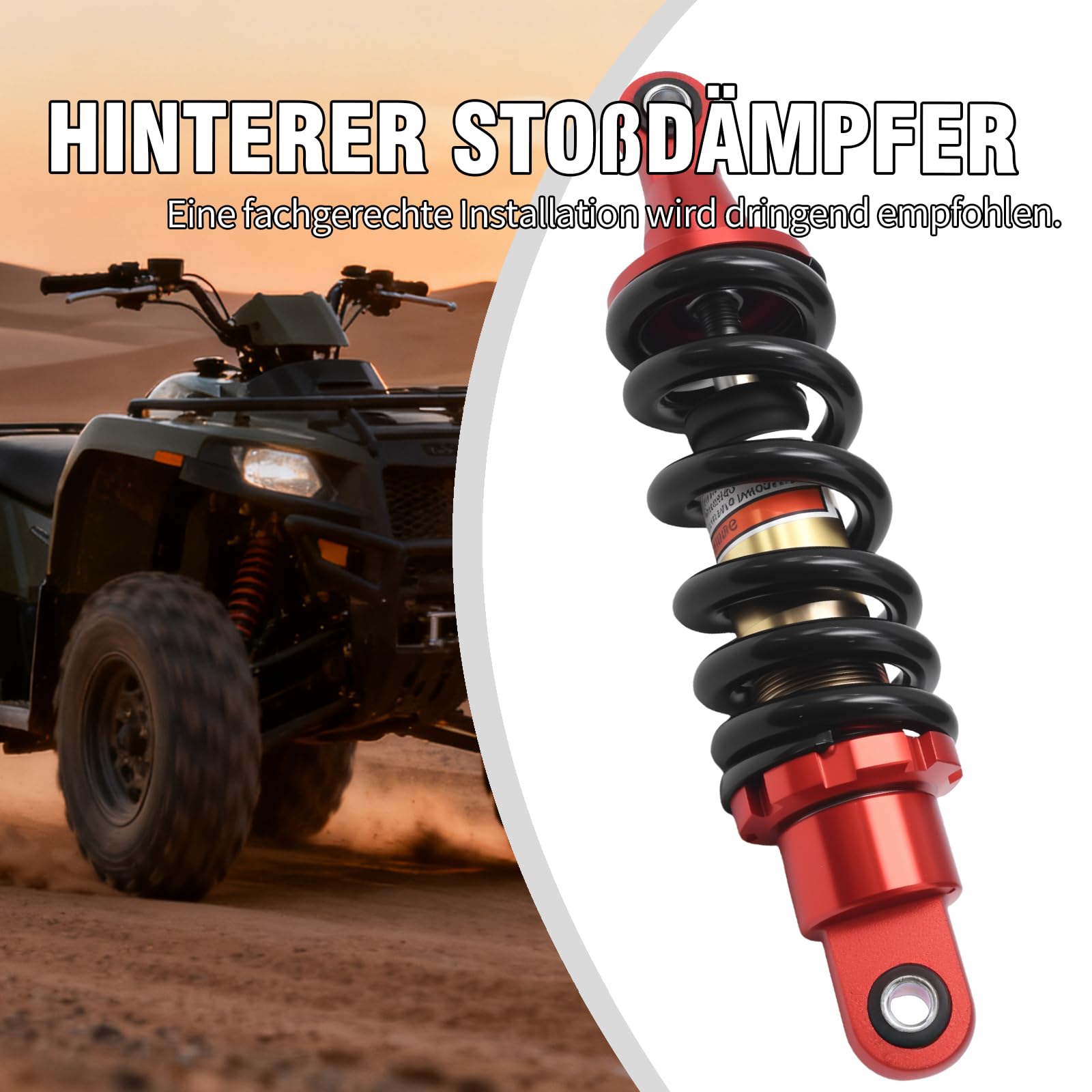 Hoypeyfiy 270 mm 980 lb 10 mm Bohrung Motorrad-Stoßdämpfer Hinten, Universeller Moped-Federstoßdämpfer, geeignet für 70 ccm, 90 ccm, 110 ccm, 125 ccm, 150 ccm Dirt Pitbikes