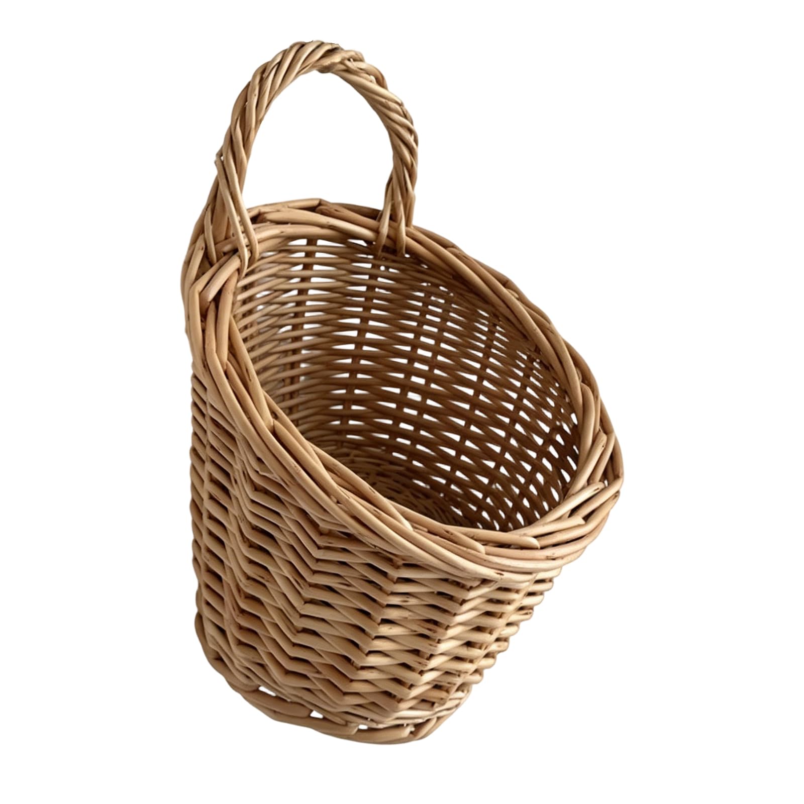 Tsophreniq Conventional Weave Wall Mounted Basket Natural Fiber Kitchen Storage with Ample Space for Fruits Spices and Home Products Rural Wall Basket