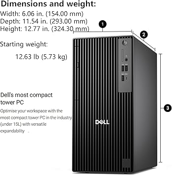 Dell Pro Tower Plus Tower Desktop Computer, Intel Core Ultra 5 235, 16GB RAM, 512GB SSD, Ethernet USB-C DisplayPort, Supports Up to 4 Monitors, Windows 11 Pro, Business Everyday Use