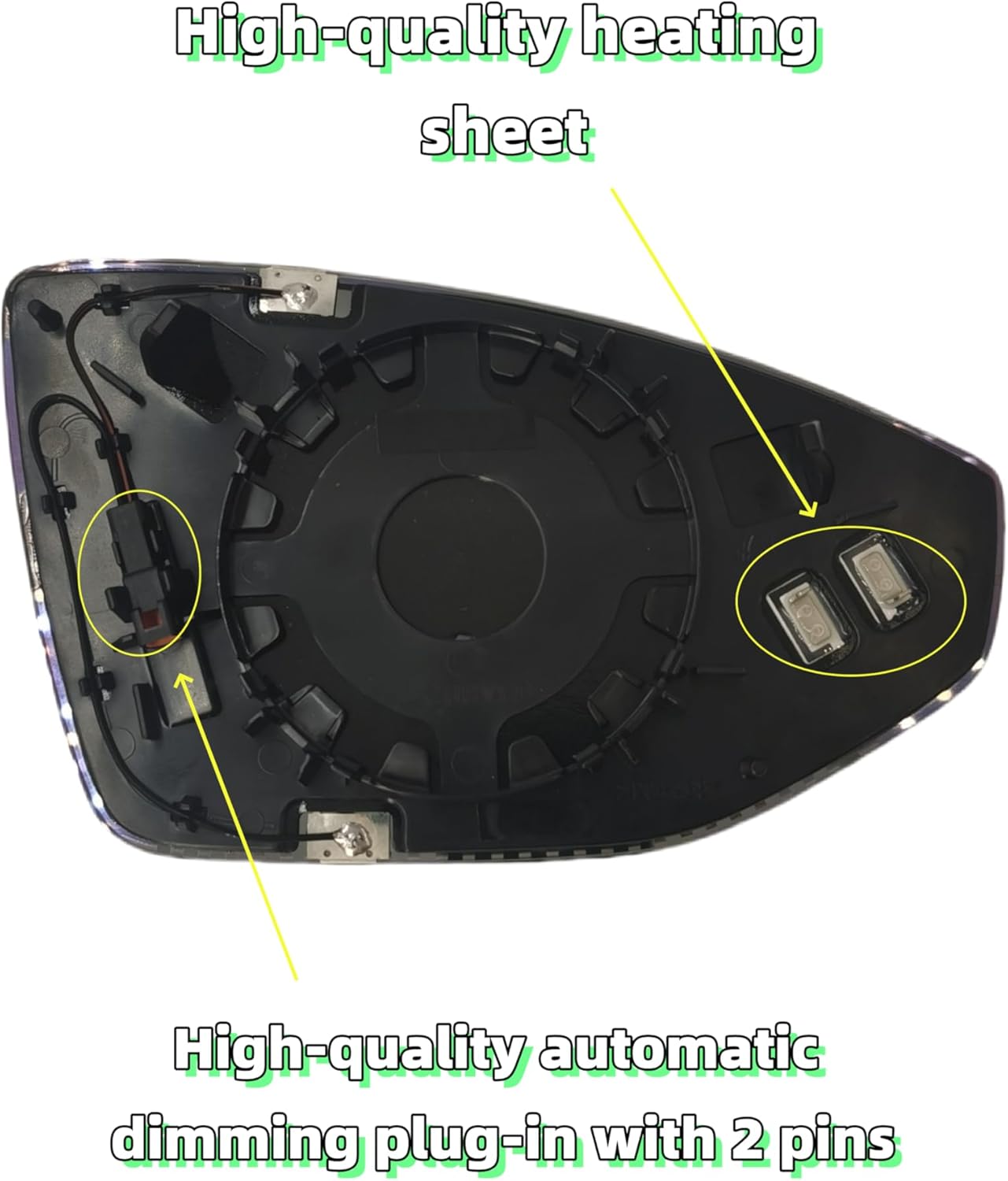 Driver Side Rearview Mirror Glass Replacement For Audi A6 S6 S7 A7 A8 S8 C8 (2019-2024),Heated,Autodimming,W/Backing Plate(LH),Compatible With OE AU 1324107,4N0857535C.