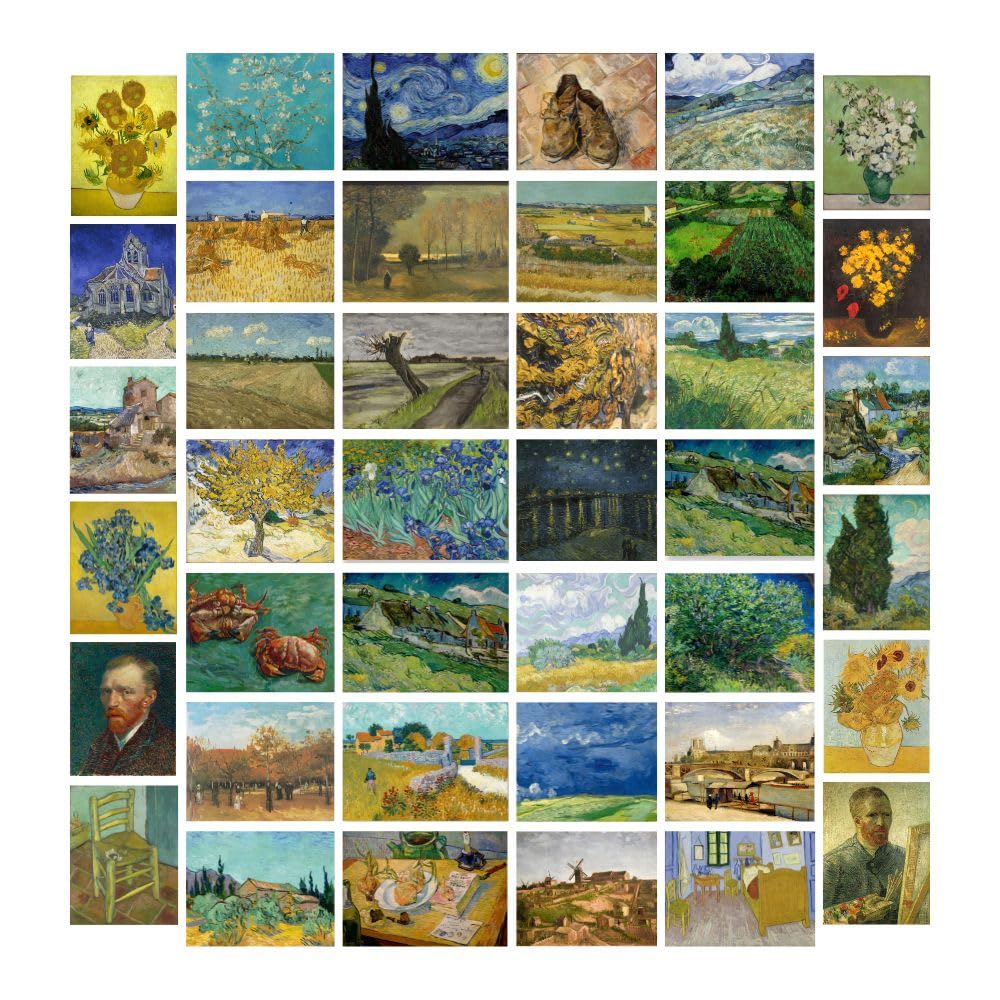 Corona card Technology Set Of 40 Vincent Van Gogh Paintings For Living Room, Bedroom, Office & Wall Decor (4 inch × 6 inch)
