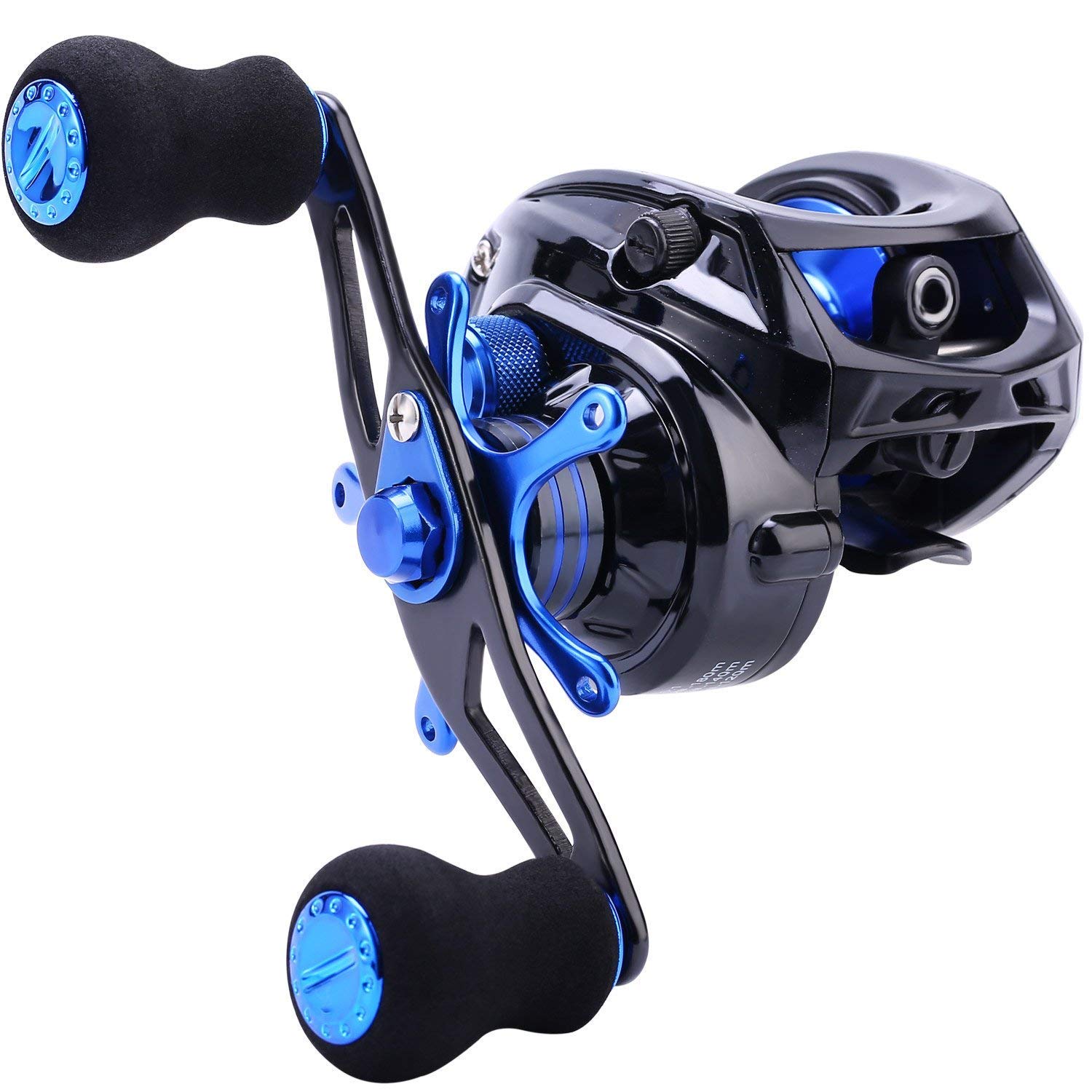 Sougayilang Sapphire Baitcasting Fishing Reel 7.0: 1 Gear - Low Profile Carbon F
