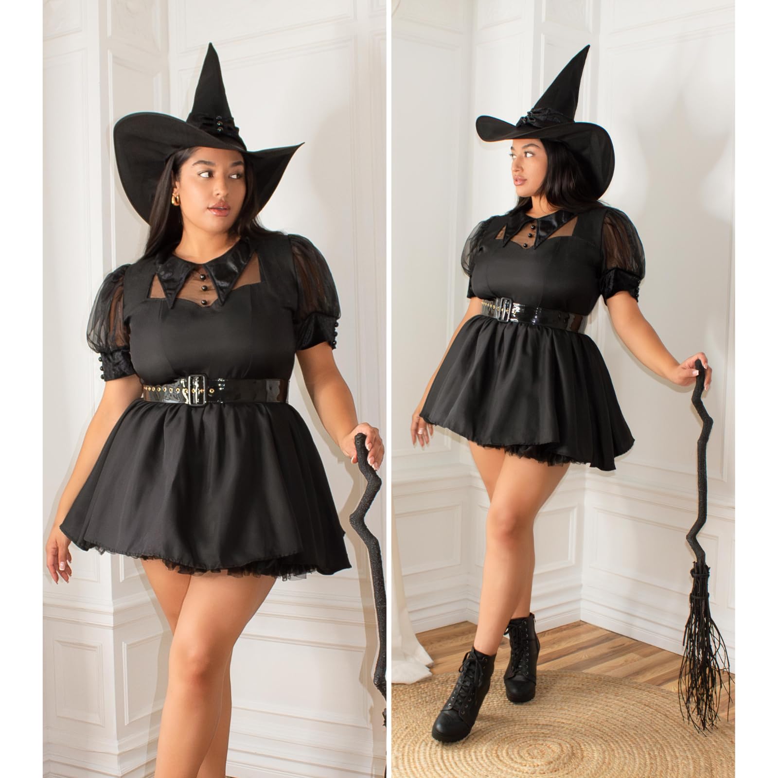 LEG AVENUE 85238 - kostium "Bewitching Witch" dla dorosłych, rozmiar S, czarny
