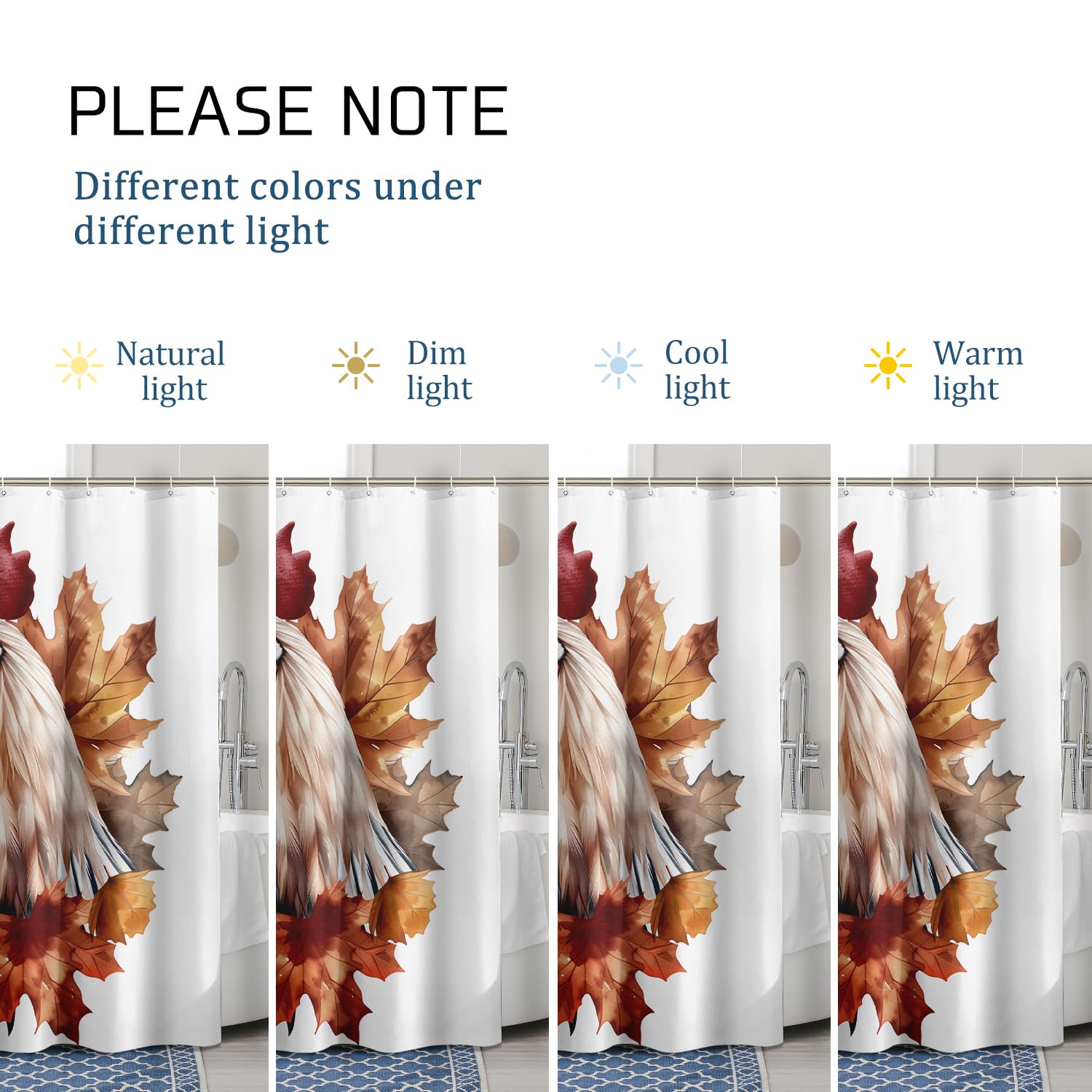 Mocsicka Herbst Duschvorhang – Happy Fall Motiv Mit Vogelscheuche & Sonnenblumen, 183x183 Cm, Wasserdicht