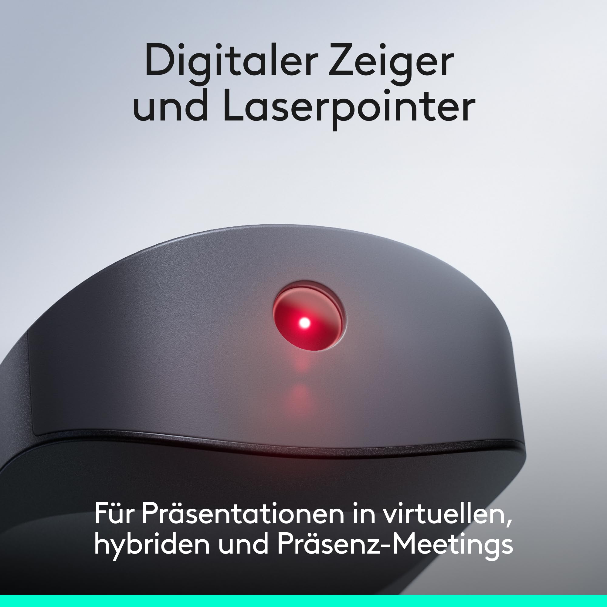 Logitech Spotlight 2 Presenter, kabelloser Präsentations-Klicker mit Haptik, digitalen Highlight-Funktionen, anpassbaren Aktionen, Laserpointer, Schnellaufladung, Bluetooth und USB-C - Schwarz