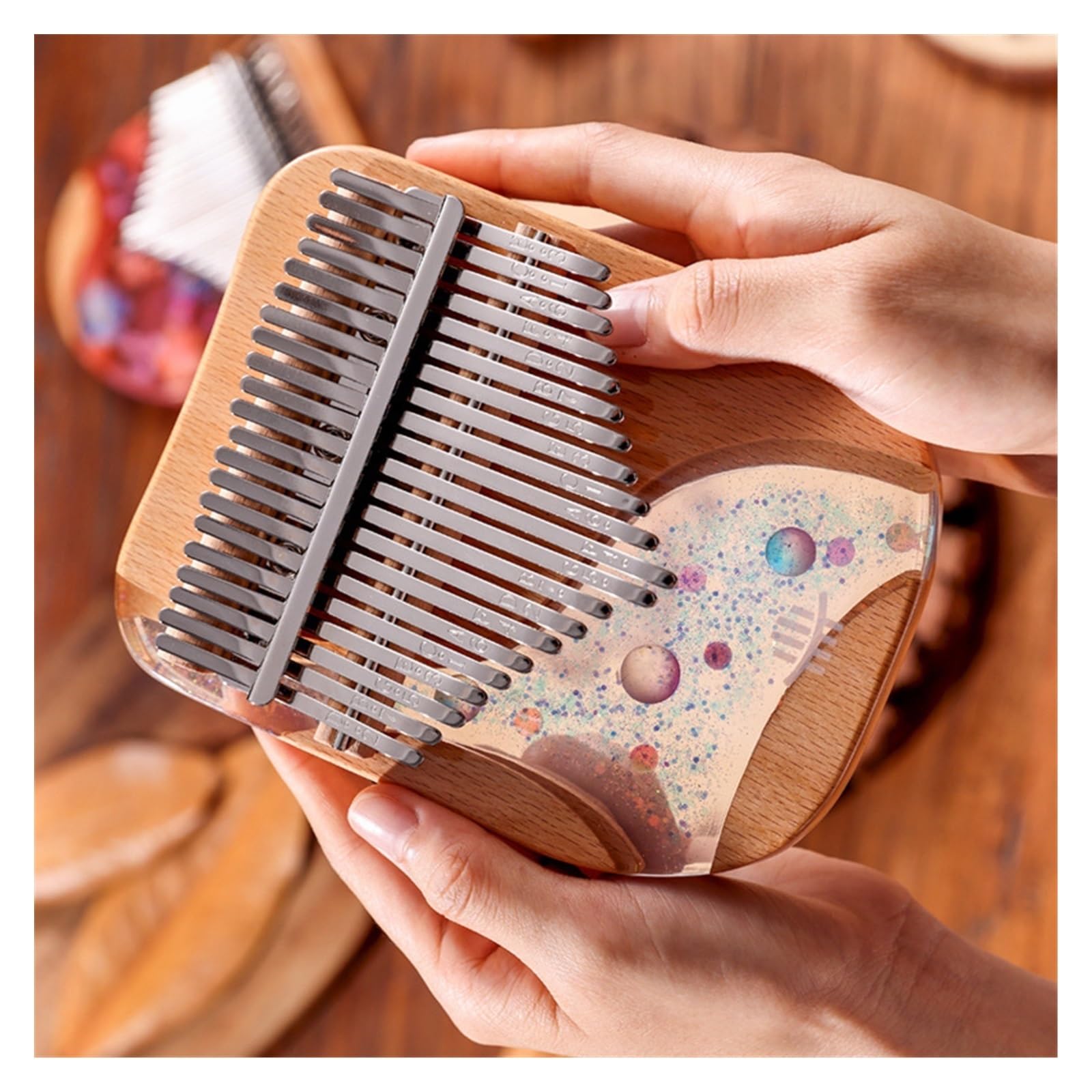 kalimba mini 17-tonowa kalimba w stylu Bright Planet nowa żywiczna płyta kciukowa kalimba fortepianowa