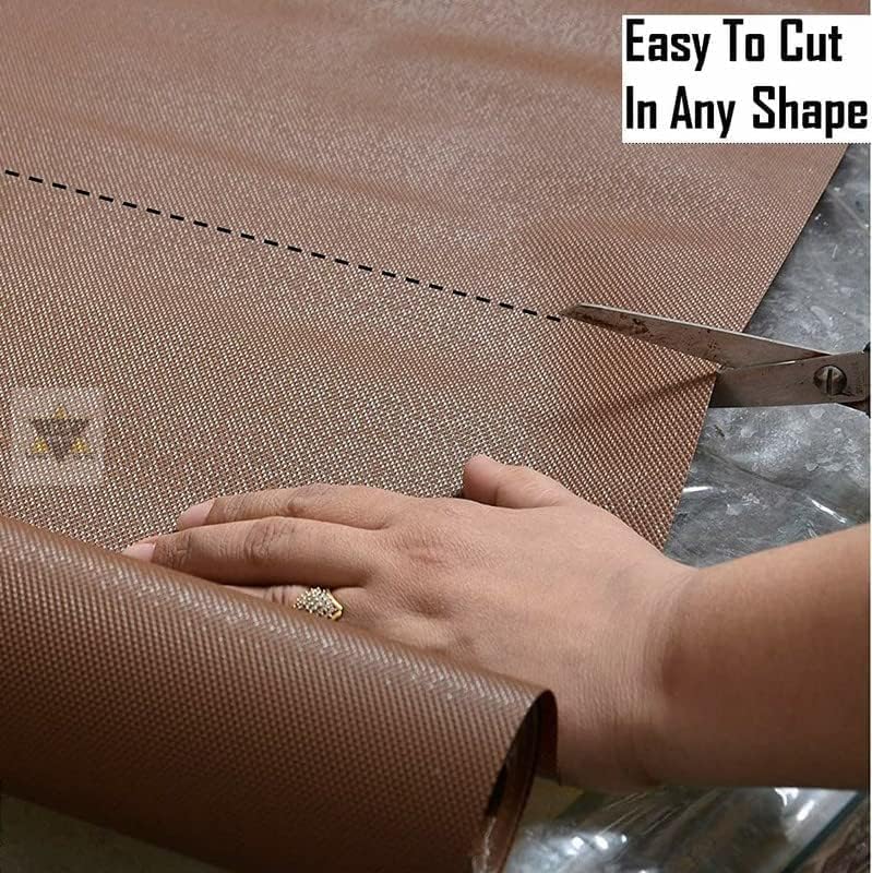 Image of Crasts Multipurpose Super Strong EVA Anti-Slip Kitchen Mats for Cupboard | Washable Shelf Liners for Kitchen Shelves, Cabinet Placemats (Brown, 45W x 300L cm (3L m))