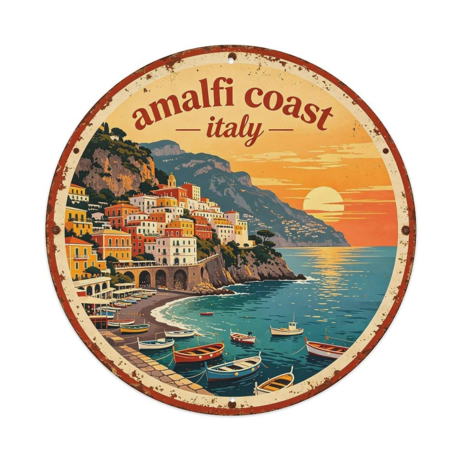 Amalfi_coast_vintage Metal Tin Sign Plaque