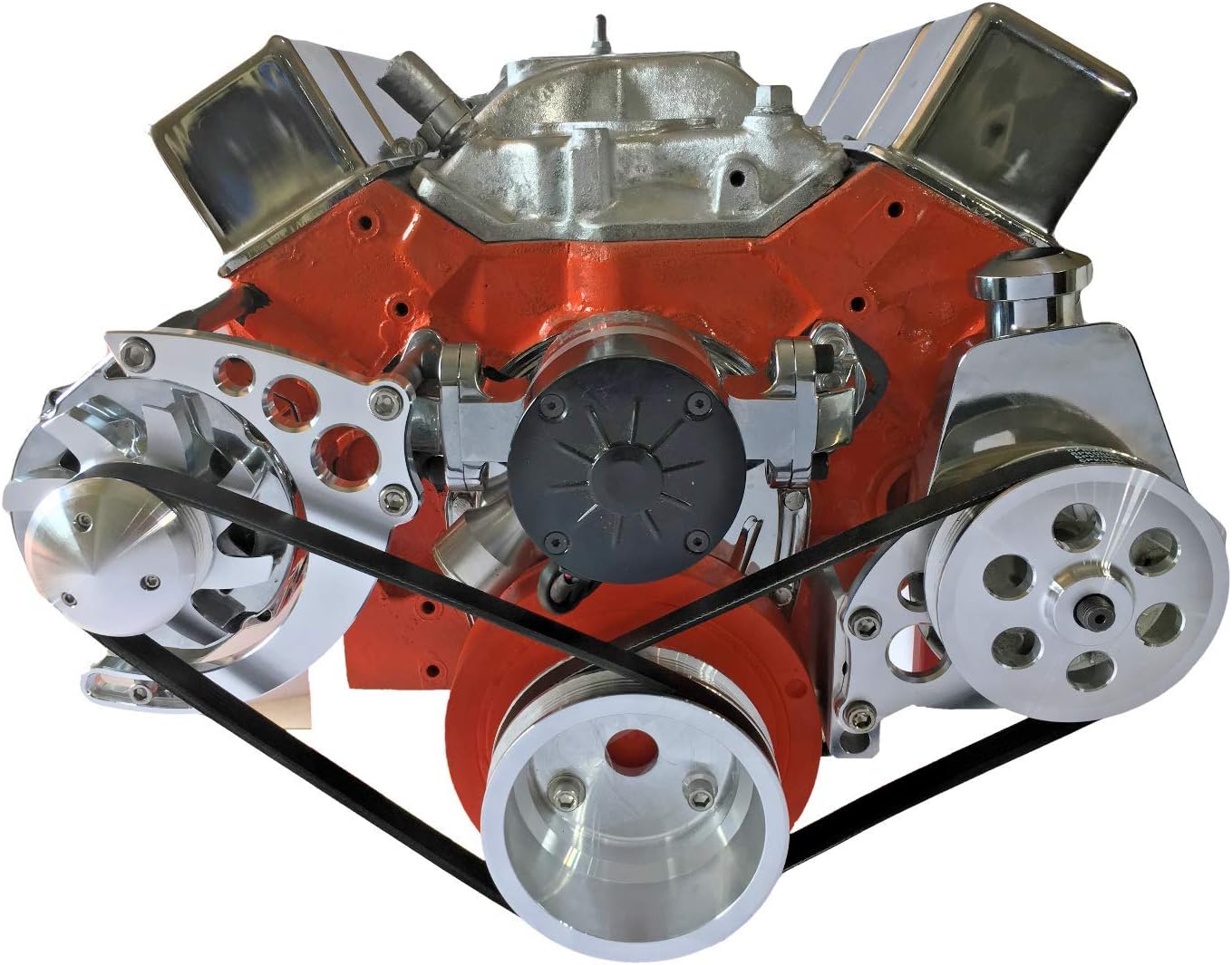 SBC Serpentine Pulley Conversion Kit ALT PS Chevy Small Block Electric WP EWP 2