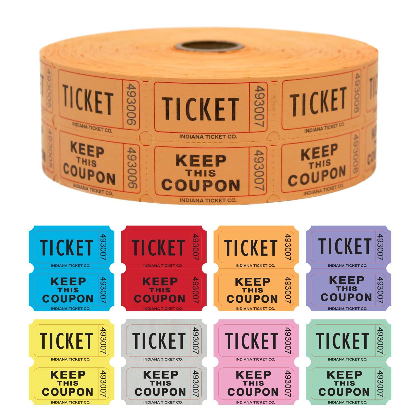 Amazon | Orange Double Raffle Ticket Roll : roll of 2000 | ラベル