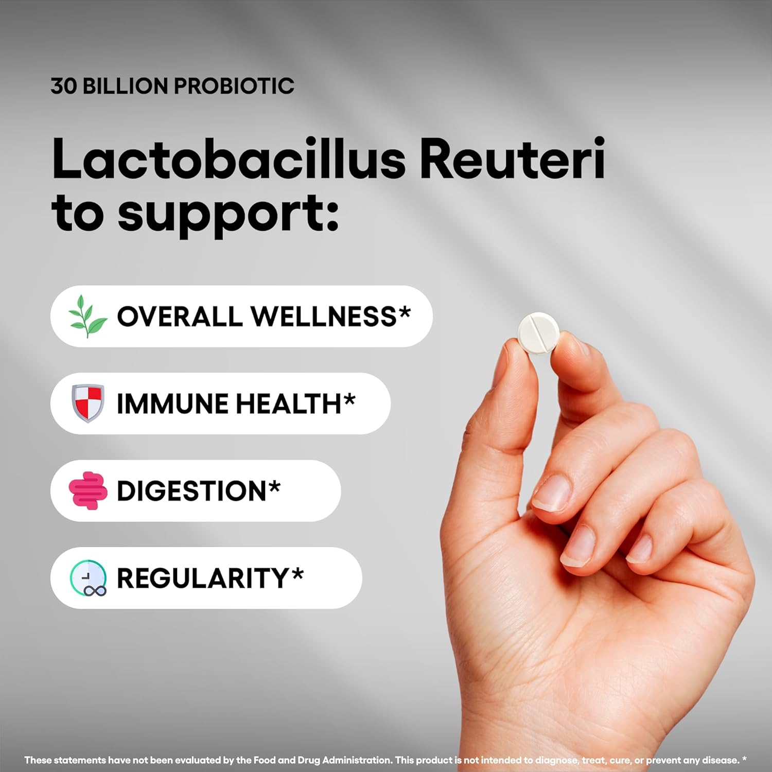 Lactobacillus Reuteri Probiotic Supplement 30 Billion CFU 240 Tablets Probiotics for Men & Women Supports Digestive & Gut Health Vegan Friendly Gluten Free Non-GMO (240, Lactobacillus Reuteri) - Image 3