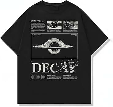 Black Hole Decay Tee, Unisex Vintage Y2K Oversized Graphic T-Shirt