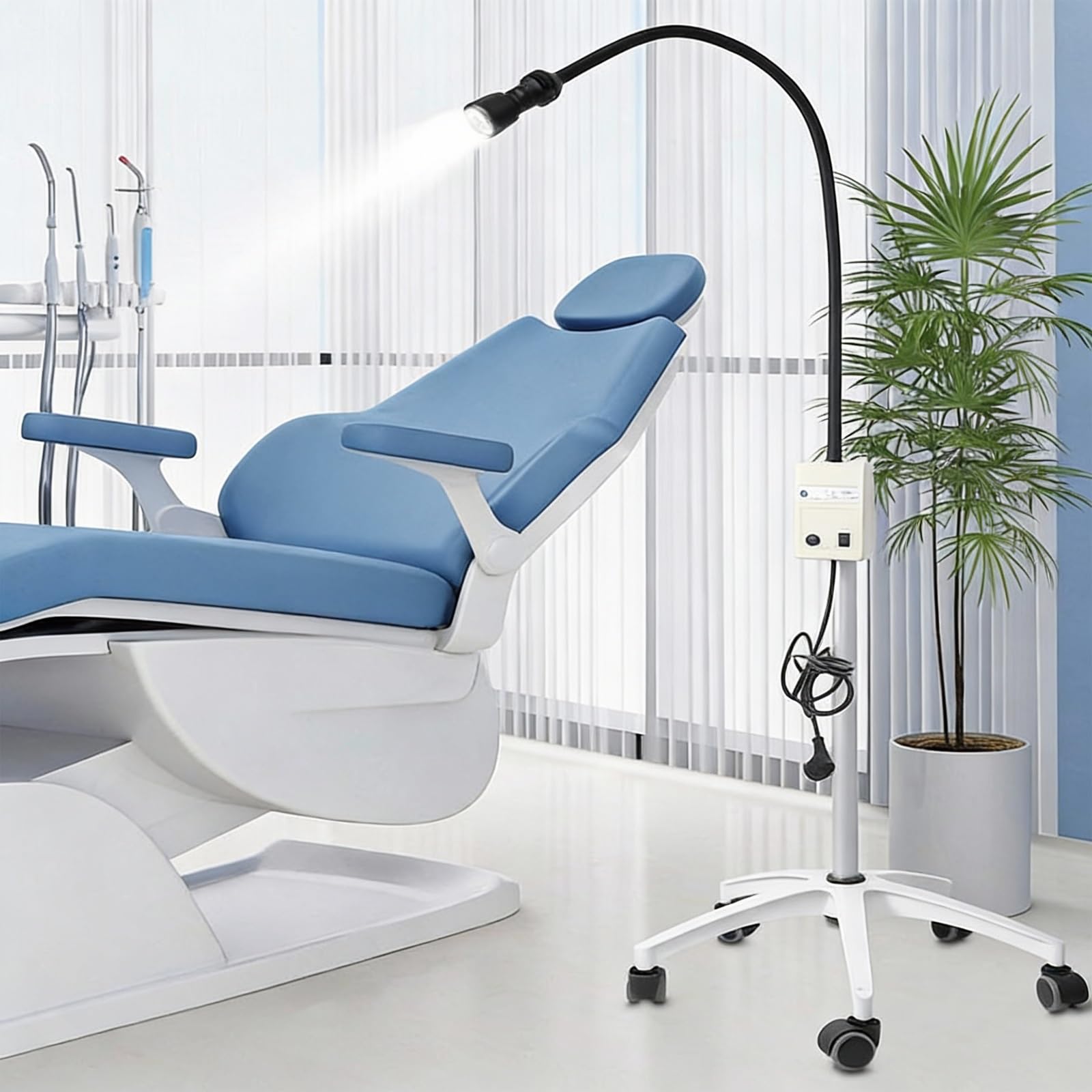 Bezcieniowa Lampa Medyczna LED do Badań, Obrotowa o 360°, Regulowana Wysokość, Mobilna Lampa Pomocnicza do Gabinetów Stomatologicznych i Klinik