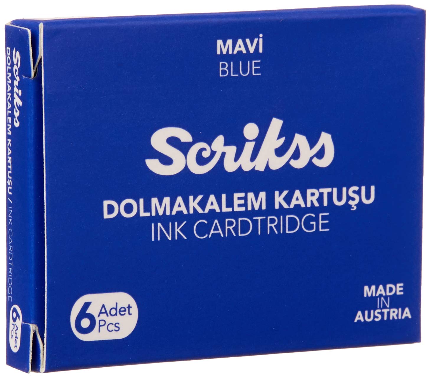 Scrikss Kartuş Dolma Kalem Kartuşu 6'lı Blister 10'lu Paket Mavi