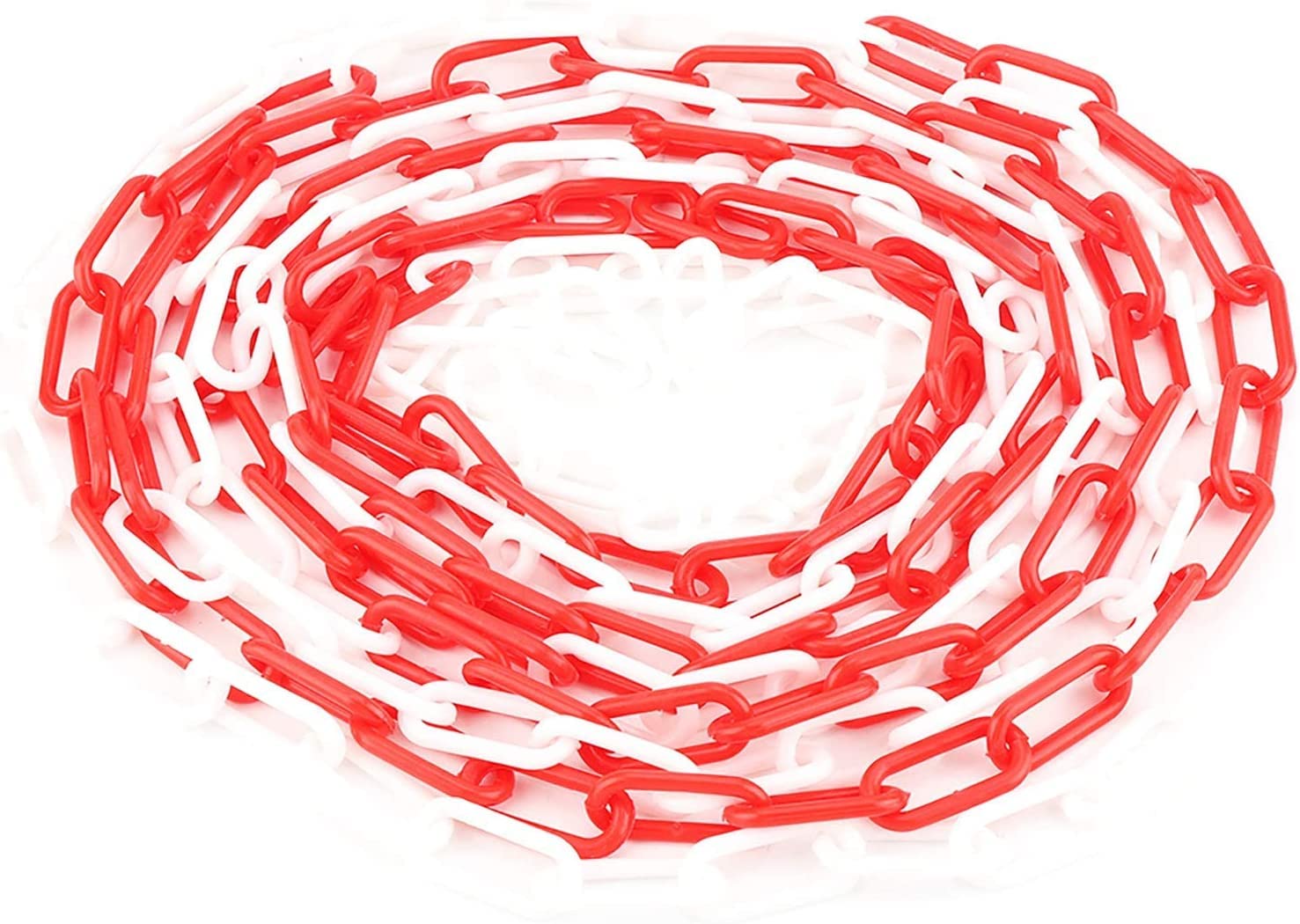 Chaîne d'avertissement rouge et blanc 10m en plastique balisage de chantier et parking