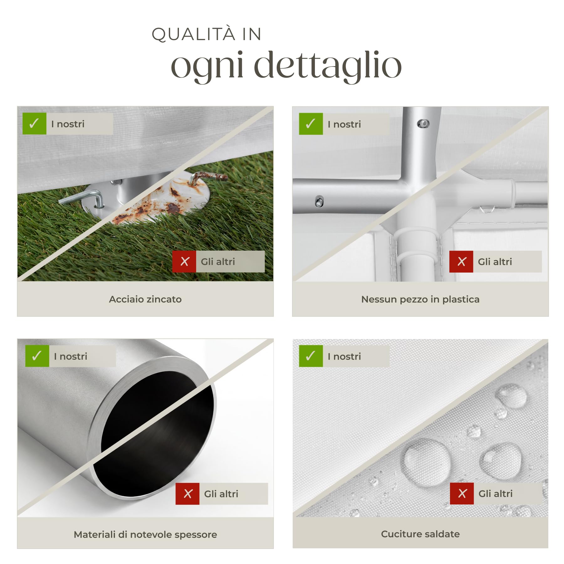 tectake® Tendone per Feste 8 x 4 m, Gazebo Impermeabile, Protezione UV 50+ | 2 Pareti Laterali e 2 Pannelli Frontali Rimovibili, Finestre Ampie, Telone Antistrappo, Telaio Acciaio Verniciato, Bianco