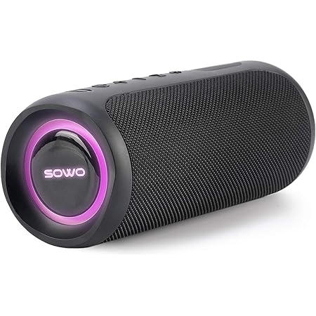 Amazon Co Jp Sowo Bluetooth スピーカー 大音量 重低音 Ipx7 防水 スピーカー 35w出力と24時間連続再生 ワイヤレス Ledライトエフェクト 大容量電池 内蔵マイク Iphone Android対応 ブラック 家電 カメラ