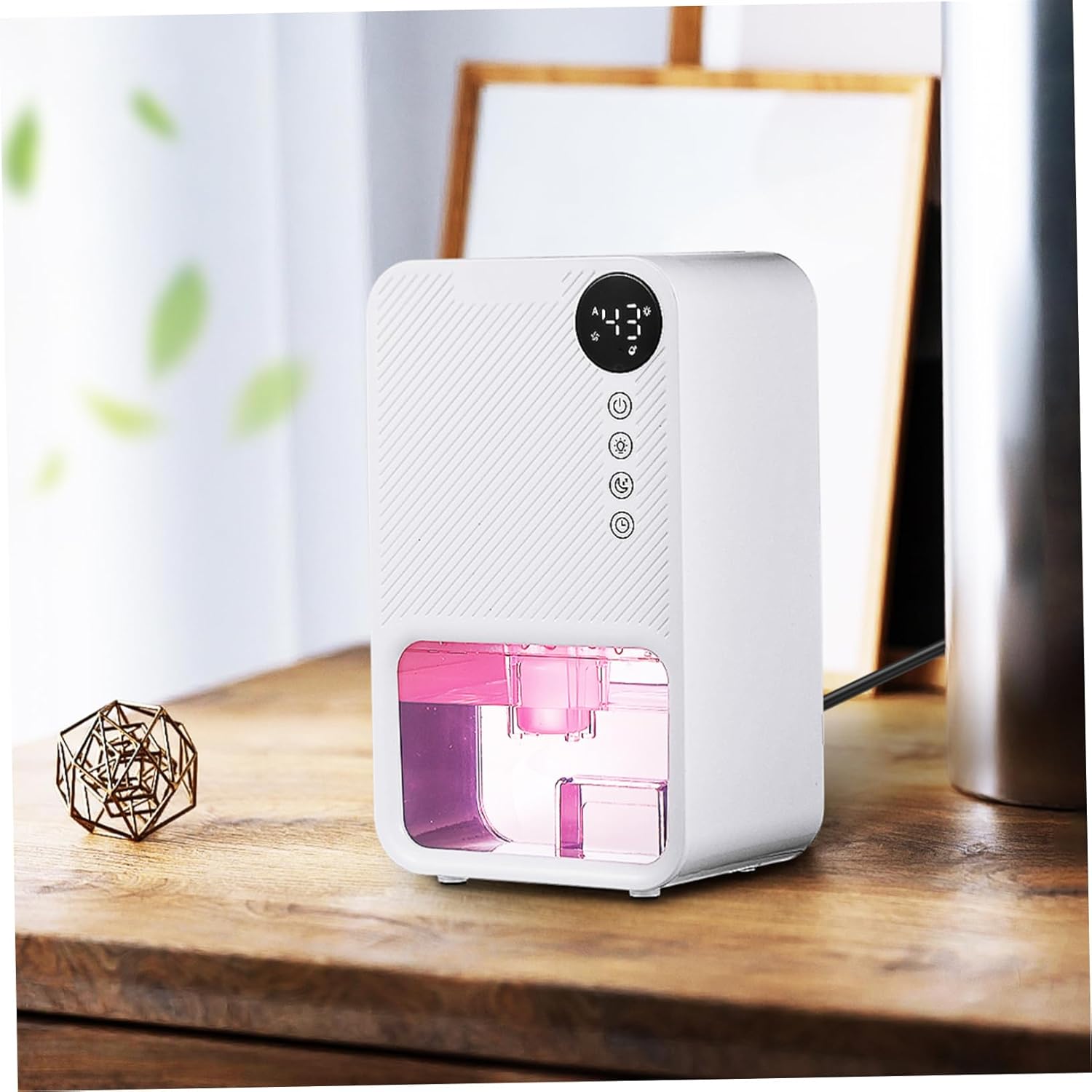 Zerodeko Small Dehumidifier for Bathroom Bedroom Basement Home Us Plug Quiet Operation Touch Screen Safe