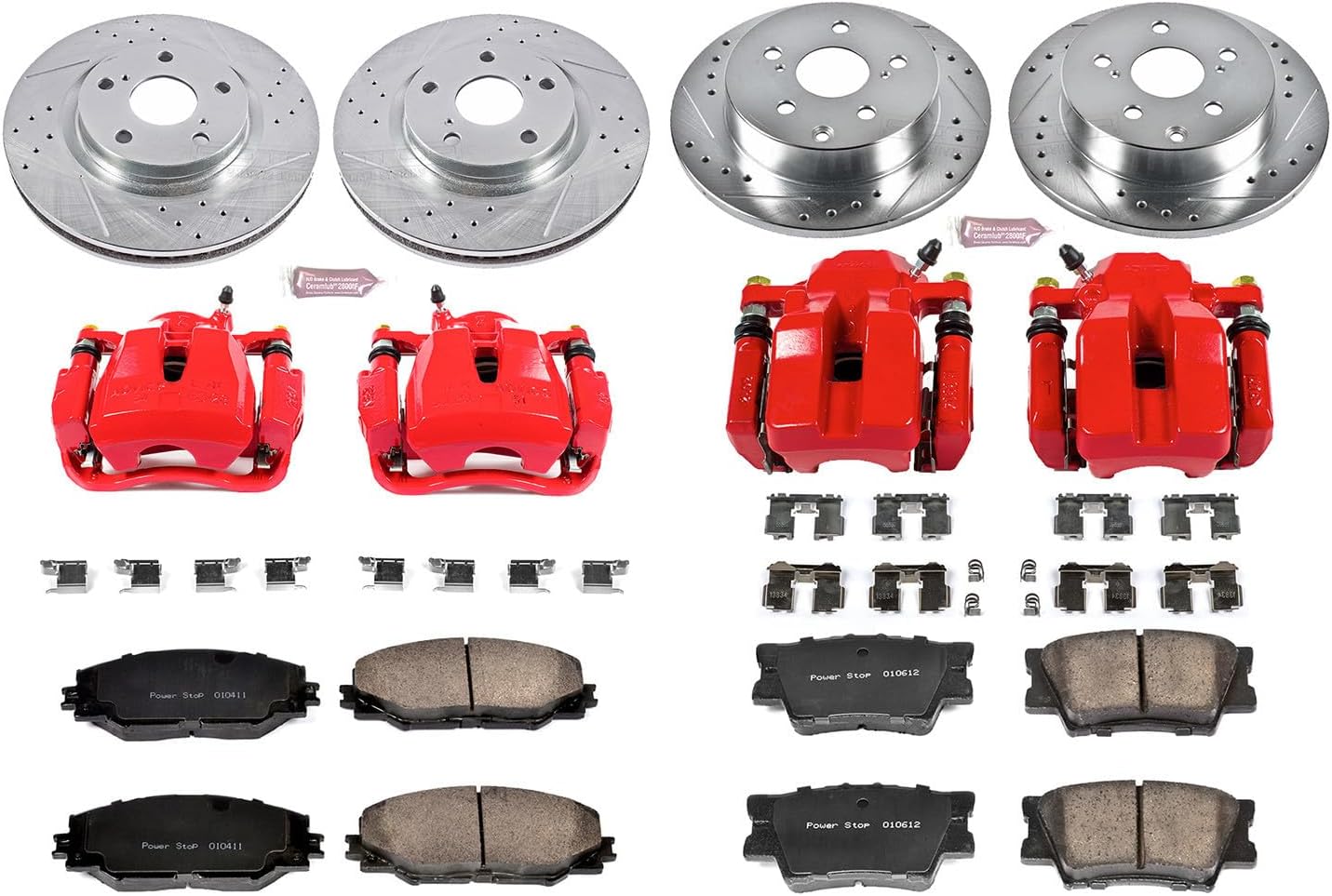 Power Stop KC4101 Z23 Evolution Sport Performance 1-Click Brake Kit with Caliper For Toyota RAV4 2006-2012 [Model Specific]