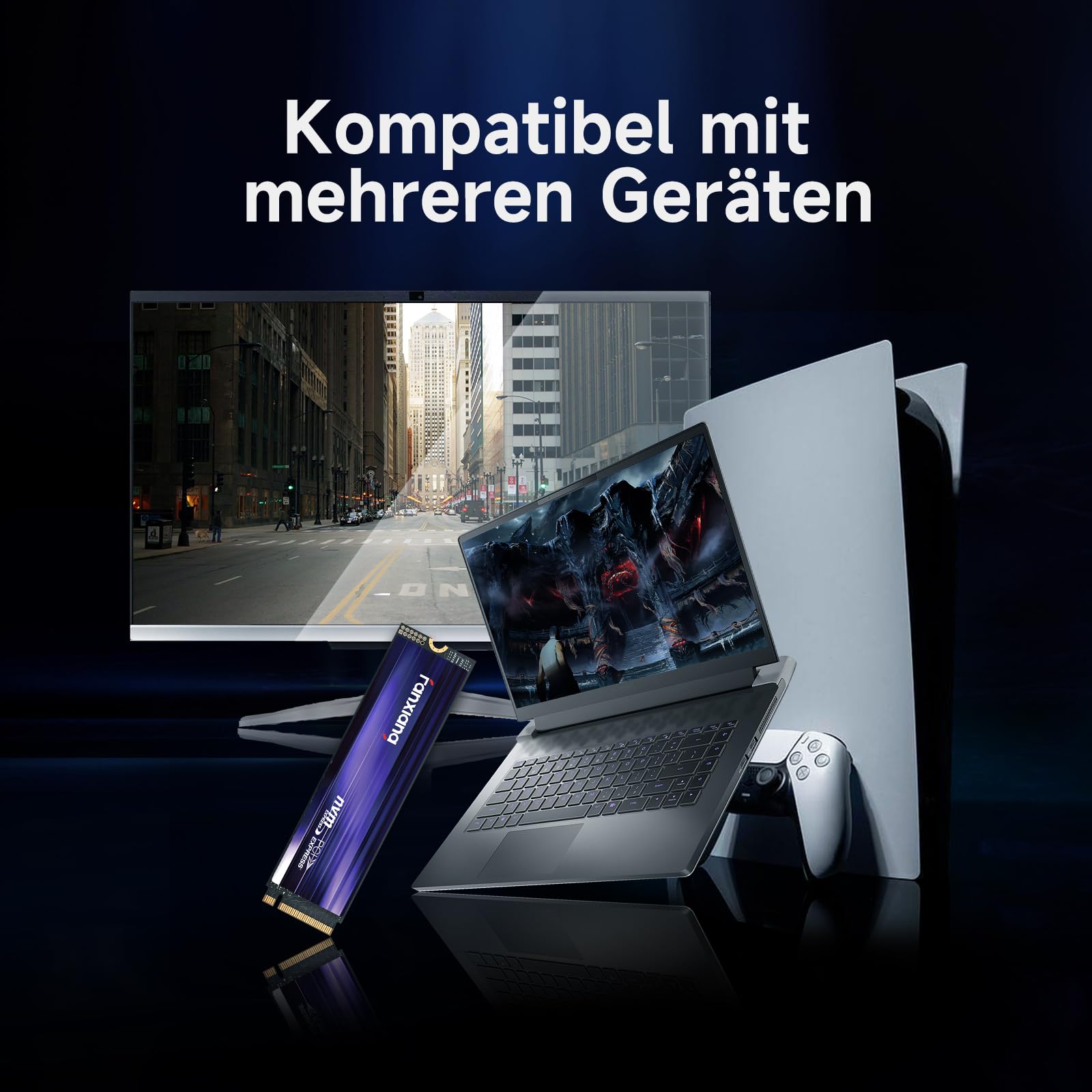 fanxiang NVMe SSD 1TB M.2 2280 PCIe Gen4, bis zu 7300 MB/s, S880 | TLC NAND mit SLC-Cache, interne M.2 SSD kompatibel mit PS5, Laptop und Desktop-PC