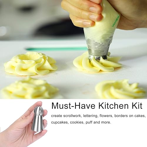 Miniatura 8 de BravOne - Juego de 8 puntas de tubería rusa de acero inoxidable, puntas de bola de tubería rusa de acero inoxidable, puntas de glaseado, boquillas