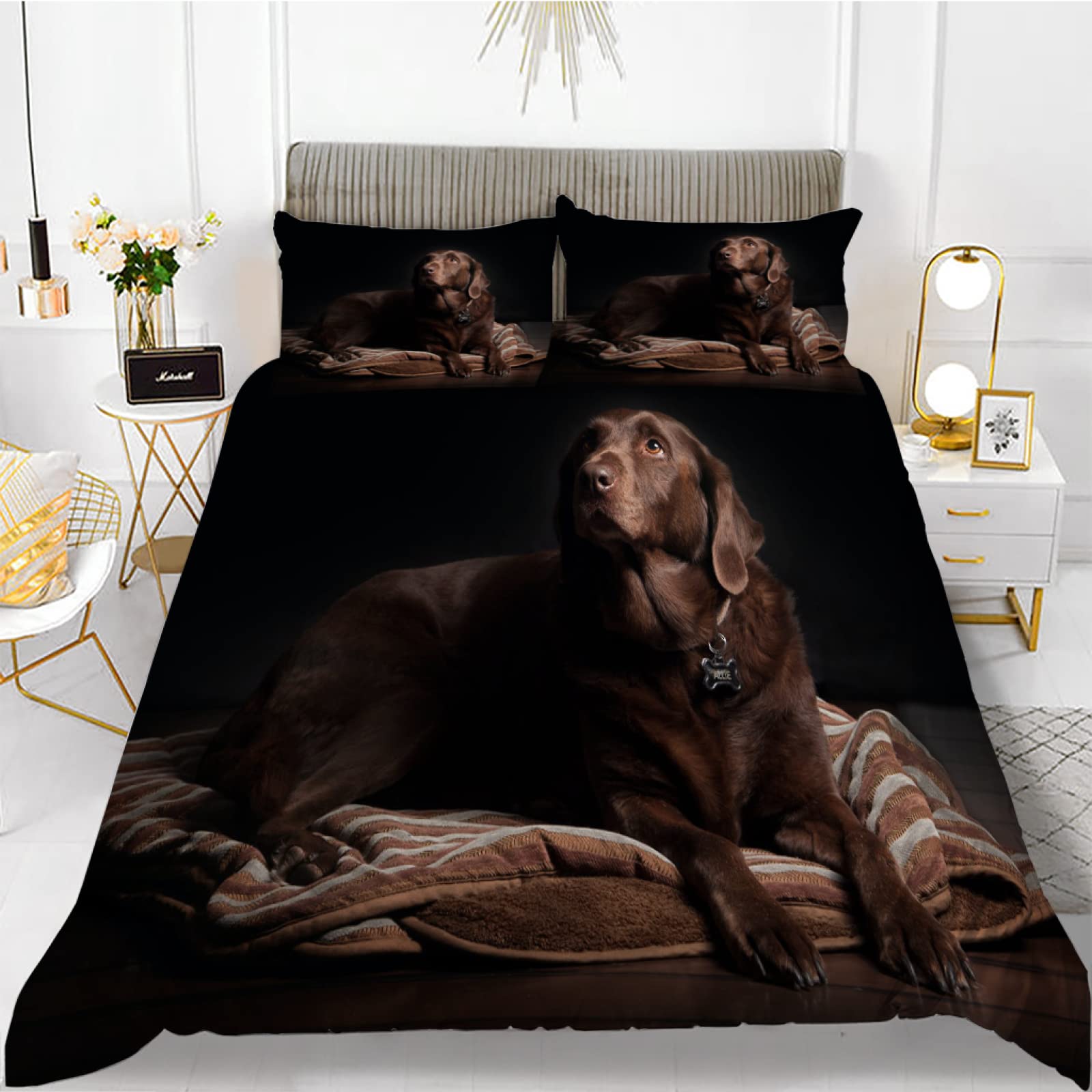 Parure de lit 220x240 microfibre grise housse de couette avec taies 65x65