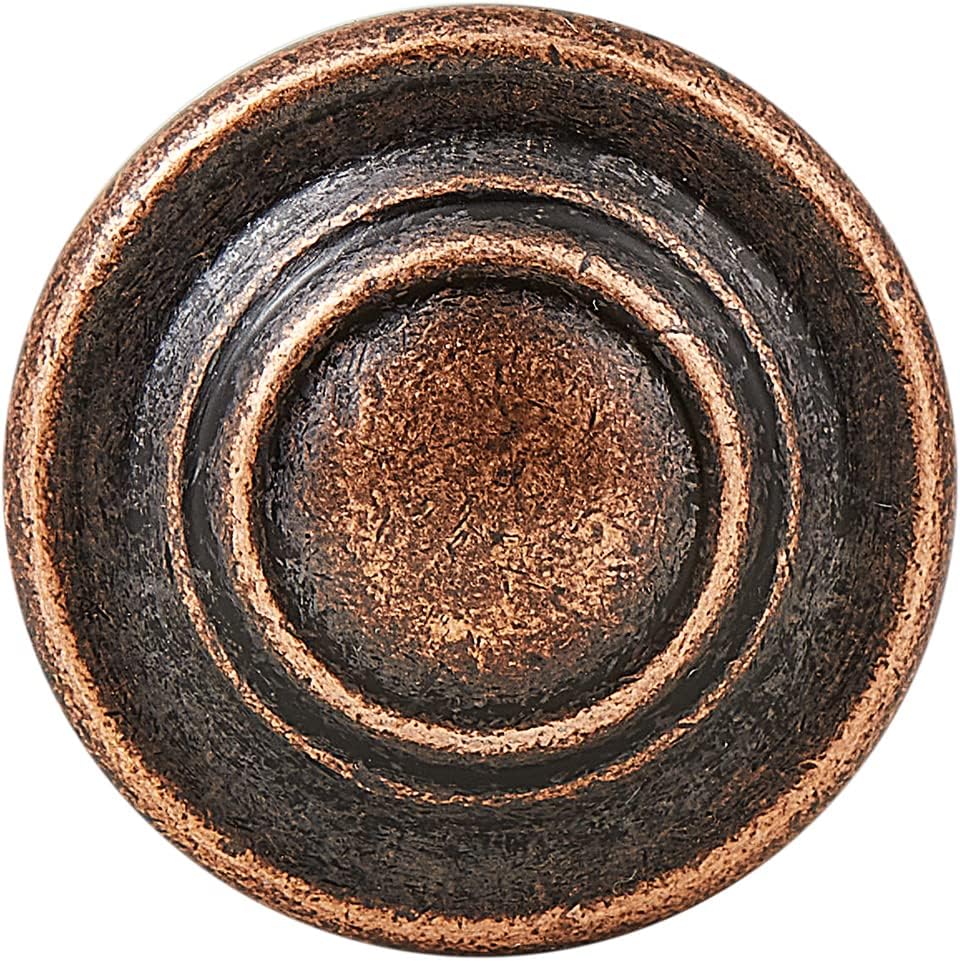 HARPOON Hardware Cabinet Drawer Knob 1-1/4‘’ Inch,Straight Top Ring Cabinet Drawer Round Pulls,10- Pack Antique Copper