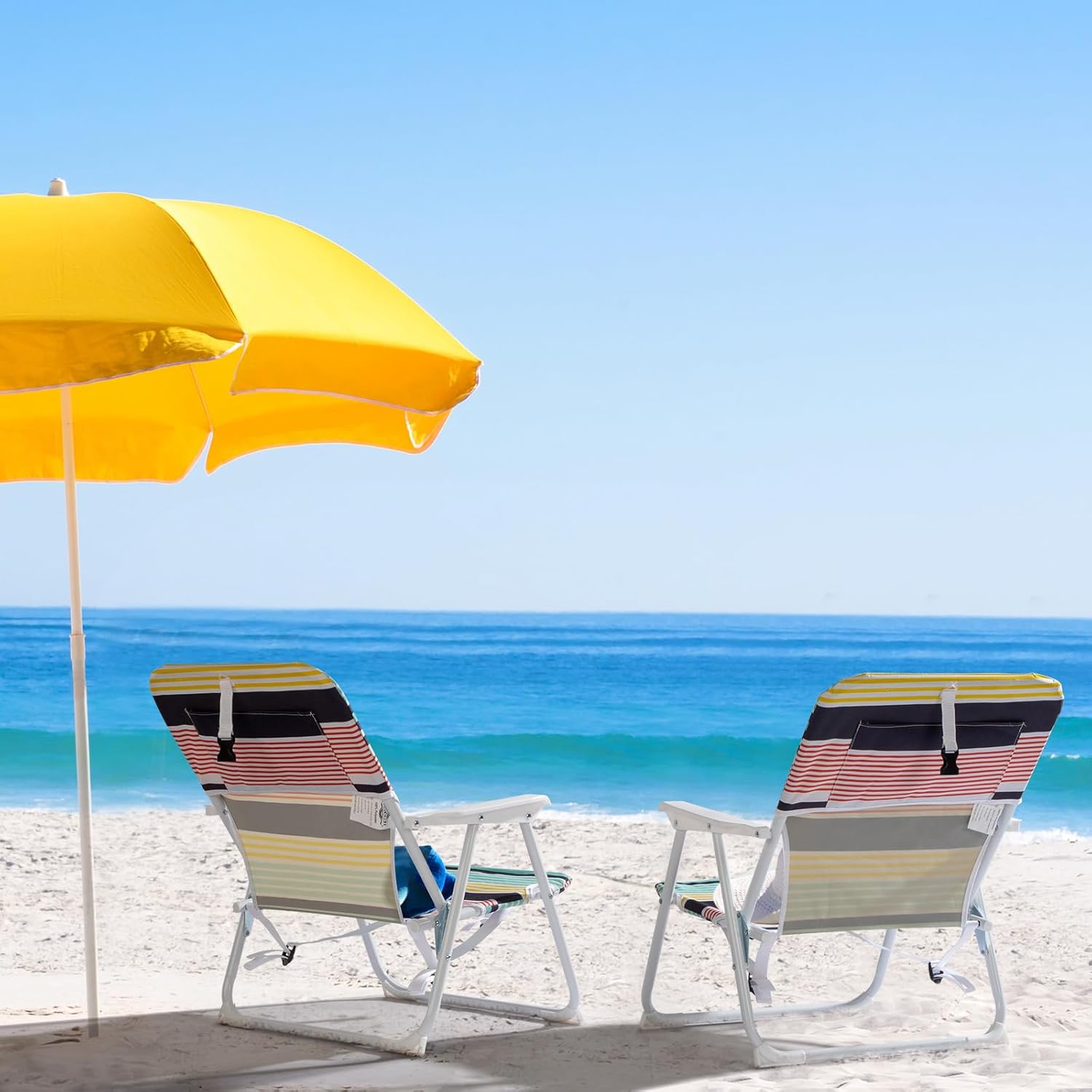 56 * 60 * 63cm 100kg Oxford Cloth White Iron Frame Beach Chair Color Small Size