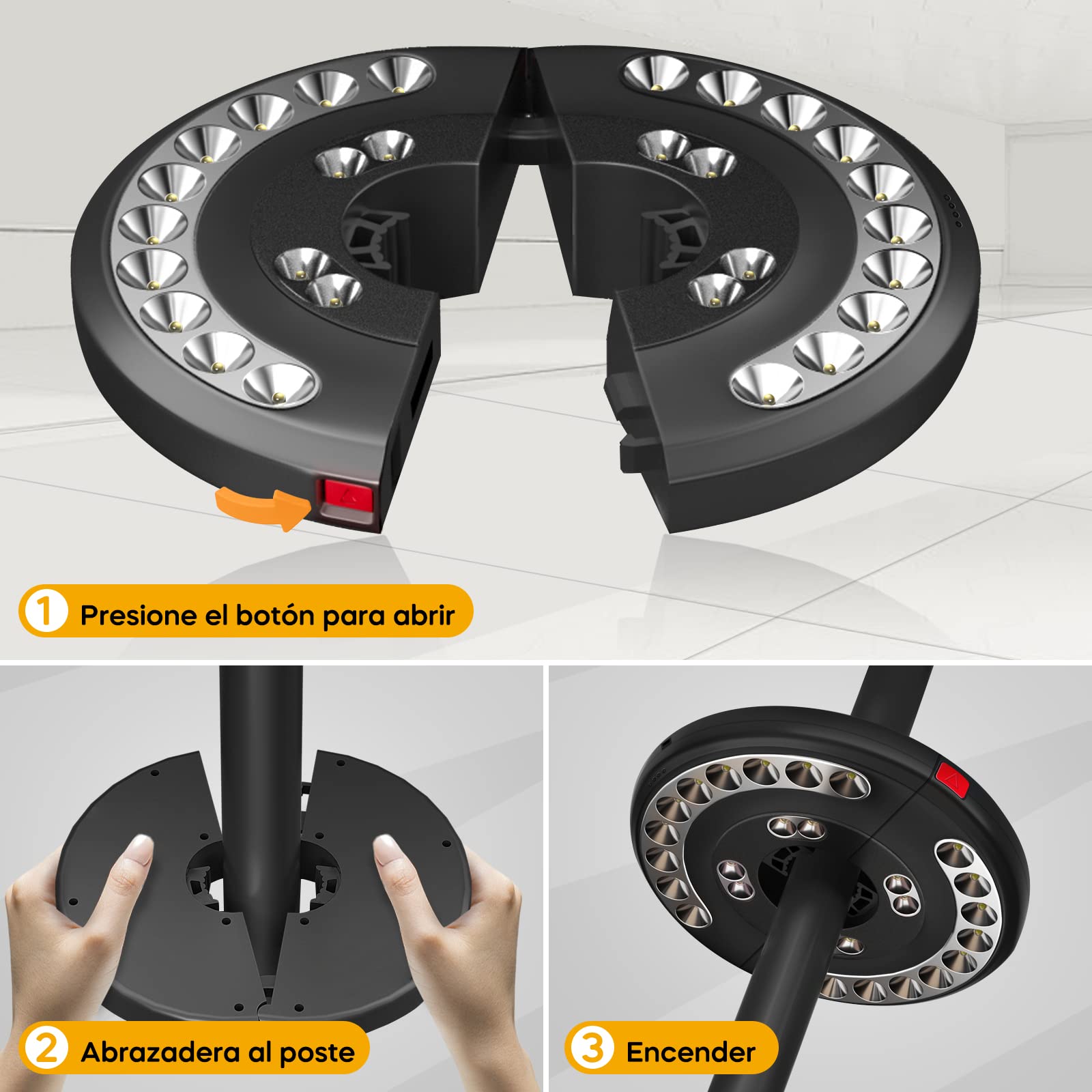 Luces para Sombrillas, Eletorot Luz Sombrilla Exterior 3 Modos de Iluminación USB Recargable Lámpara Paraguas Para Piscina, Patio, Terraza, Jardín y Playa