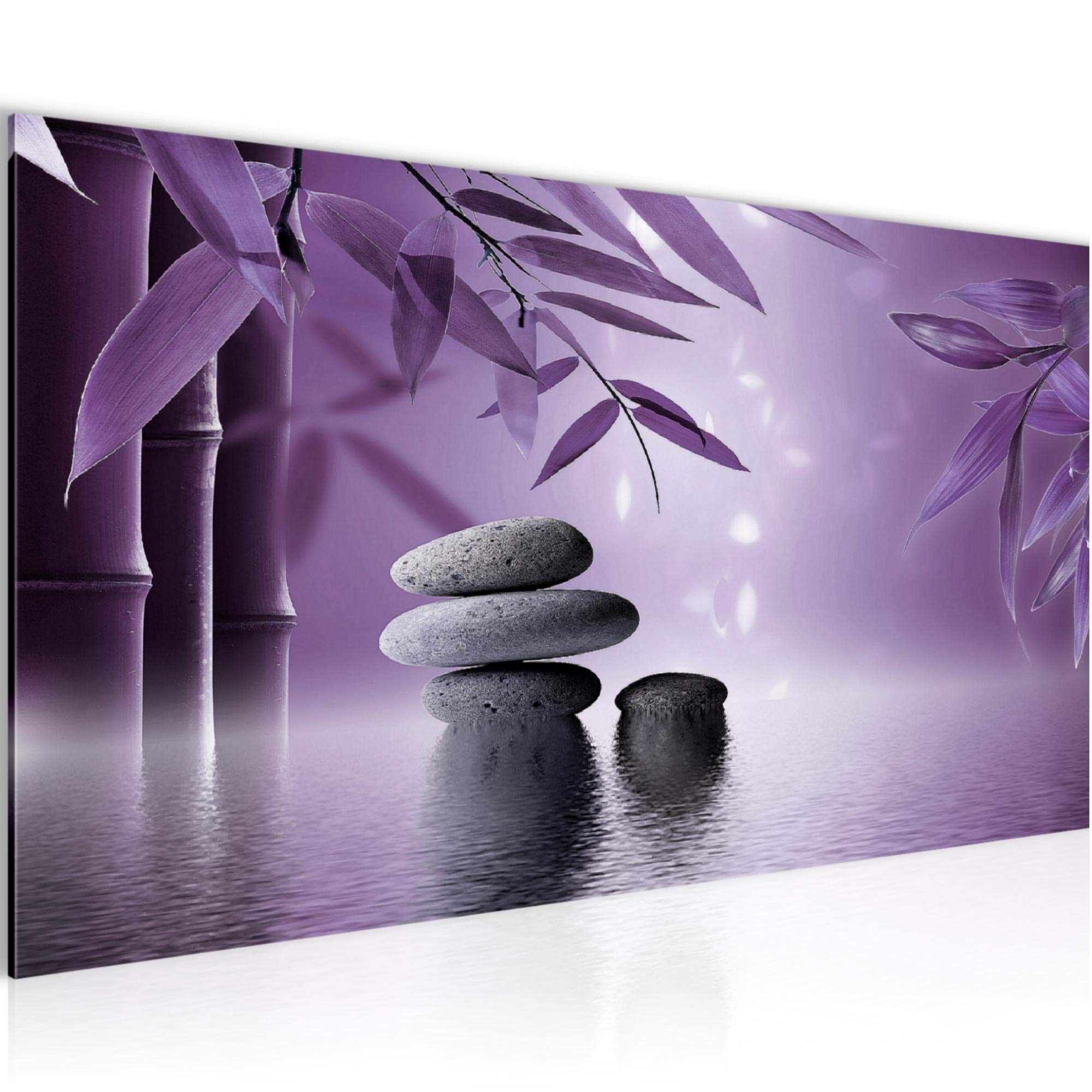 Runa Art C Wall Pictures Feng Shui Stones Modern Non-Woven Anvas Living Room Hall Relax Purple Violet 501912