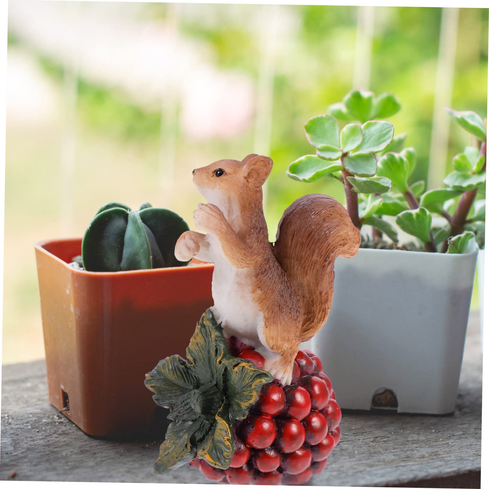 Amazon.co.jp: MUCKLILY リアルな樹脂製リスの装飾品 インテリア