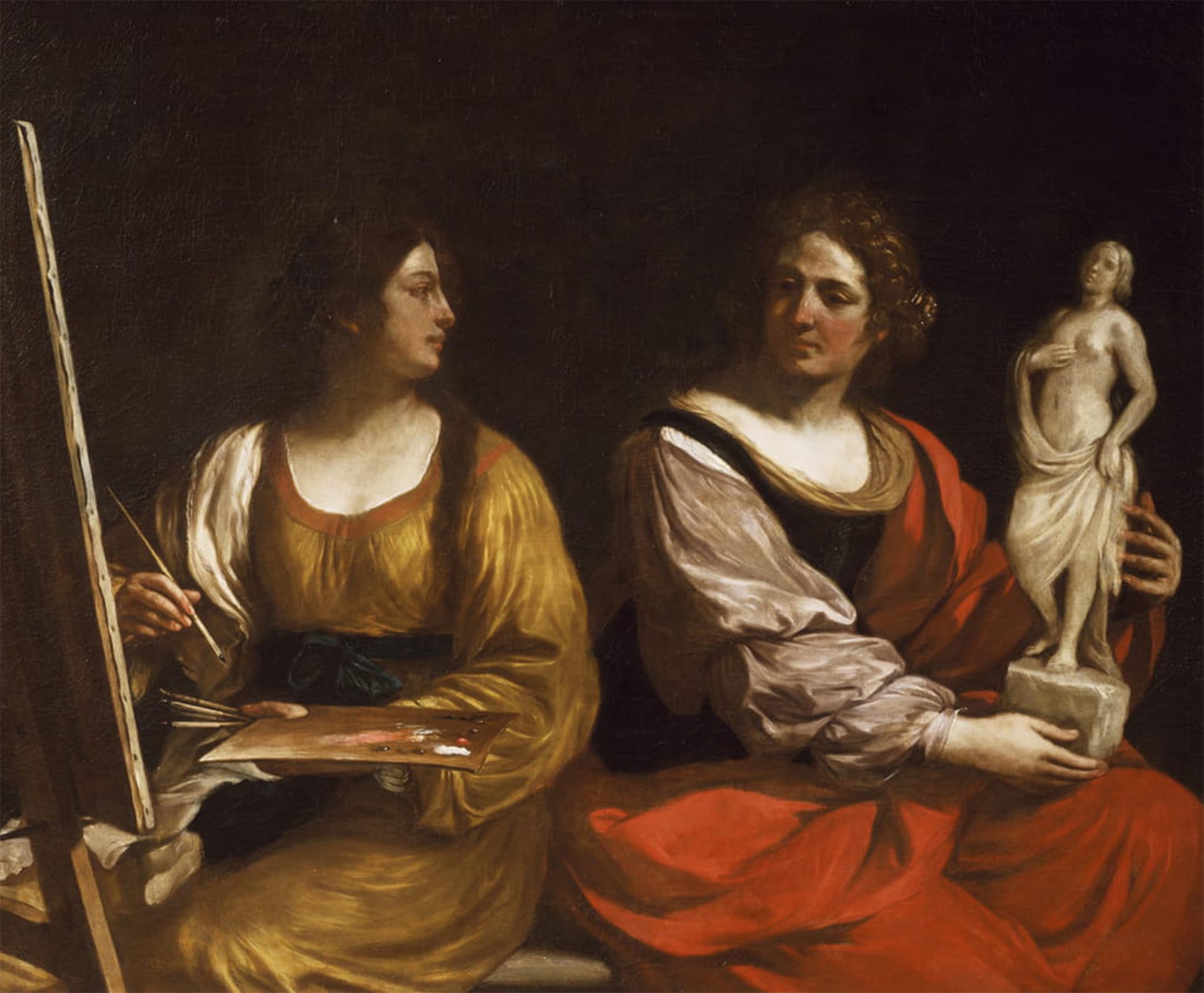 SERENDIPITP Abstract Painting Mural Print Picture Wall Decor Painting Allegory of Painting and Sculpture by Guercino Vintage Wall Artwork for Home Decor 60x90cm