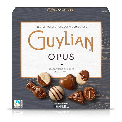 GuyLian - Caja de regalo de chocolate belga Opus de 6.35 oz (paquete de 2) cada uno contiene dieciséis piezas de chocolate relleno de lujo en varios