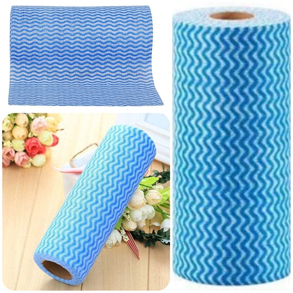 Magic Providers Pack of 1 - Large Size Non-Woven Reusable & Washable Kitchen 3Ply Wipes | Kitchen Towel | Kitchen Tissue Roll for Cleaning Kitchen Floor Surface 80 Pulls per Roll 4