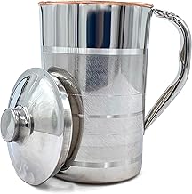 Premium Copper Lined Stainless Steel Water Jug Pitcher 2L | Ayurvedic Health Benefits, Luxury Design, Leak-Proof, Ideal for Serving & Storage