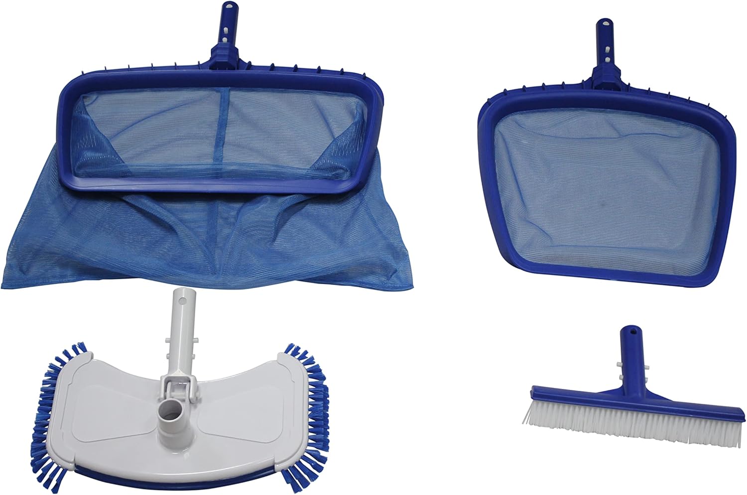 In The Swim Deluxe Swimming Pool Maintenance Kit – Garden Hose Vacuum Head, 19.5” Leaf Skimmer, 15” Leaf Rake, 10” Brush – Fits Standard Poles