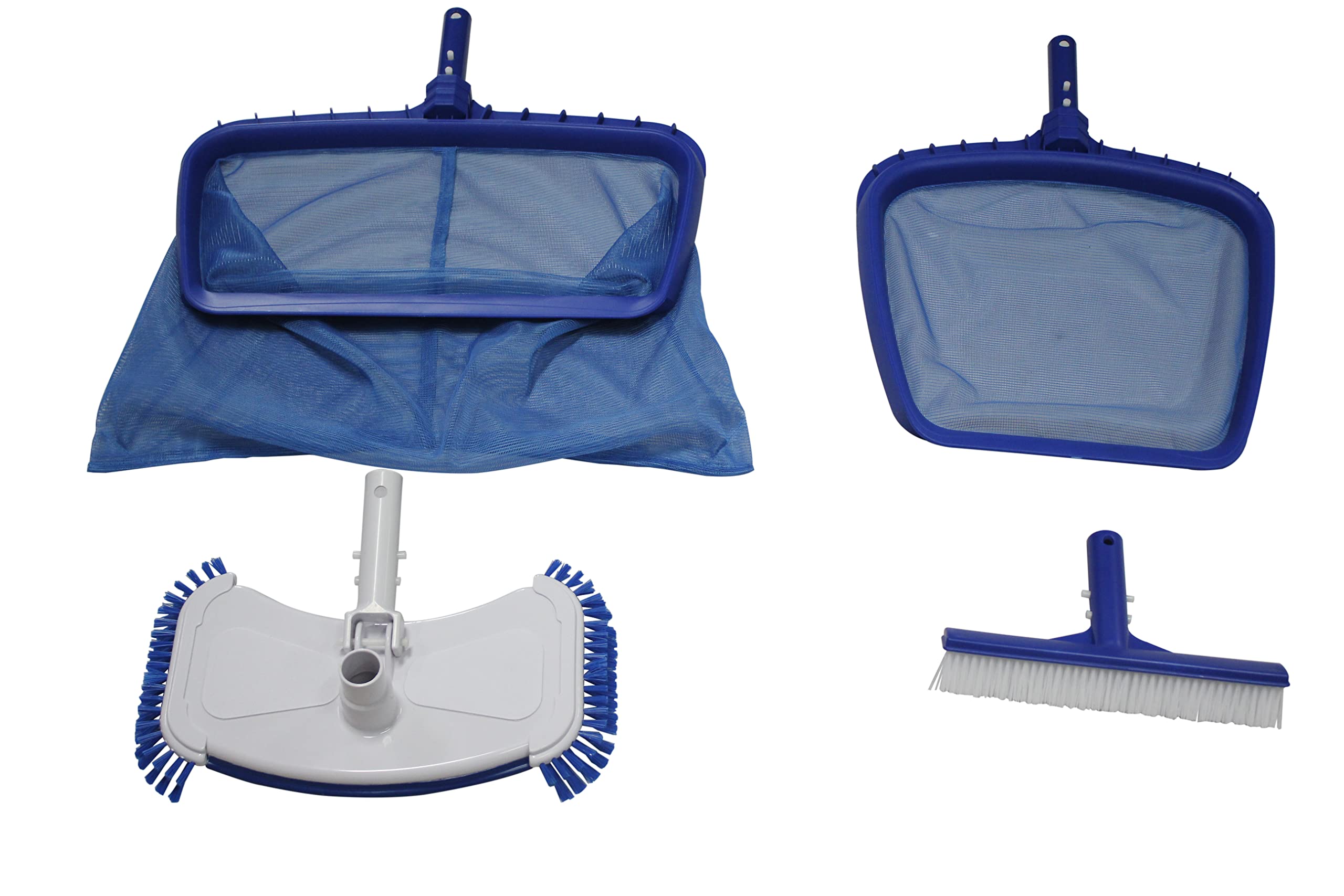 In The Swim Deluxe Swimming Pool Maintenance Kit – Garden Hose Vacuum Head, 19.5” Leaf Skimmer, 15” Leaf Rake, 10” Brush – Fits Standard Poles