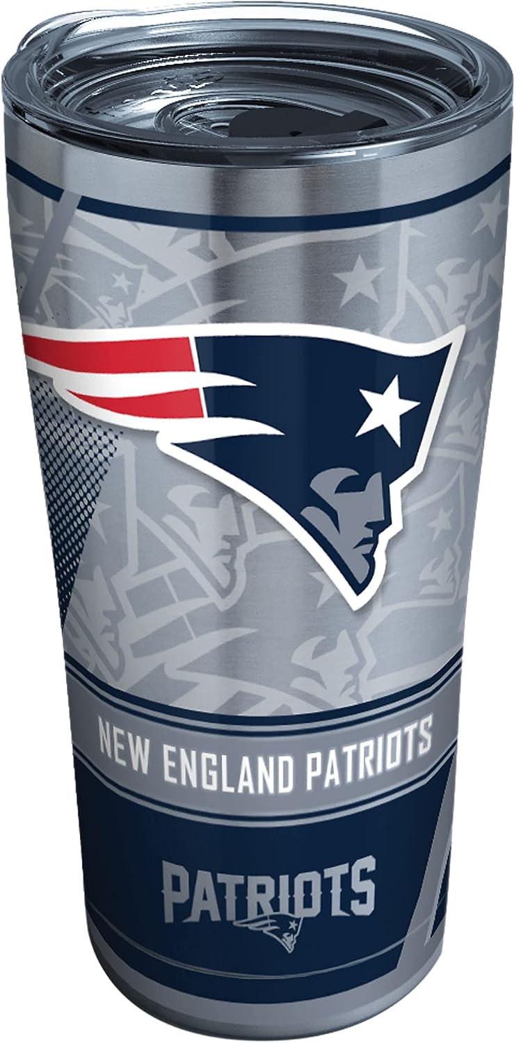 Tervis Triple Walled NFL New England Patriots Insulated Tumbler Cup Keeps Drinks Cold & Hot, 20oz - Stainless Steel, Edge