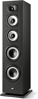Polk Monitor XT70 Large Tower Speaker - Hi-Res Audio Certified, Dolby Atmos & DTS:X Compatible, 1" Tweeter, (2) 6.5" Dynamically Balanced Woofers, (2) 8" Passive Radiators, (Single, Midnight Black)