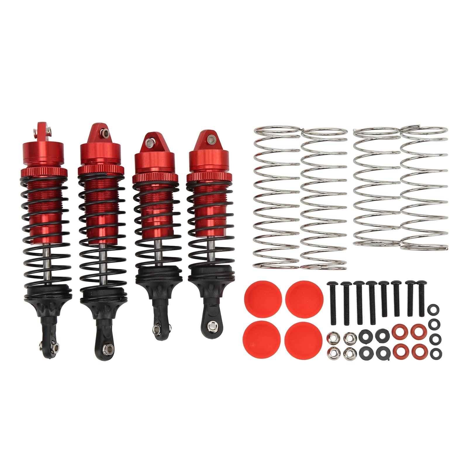 Juego de amortiguadores RC de aleación de aluminio de alto rendimiento para 1/10 RC Car suspensión delantera y trasera (rojo)