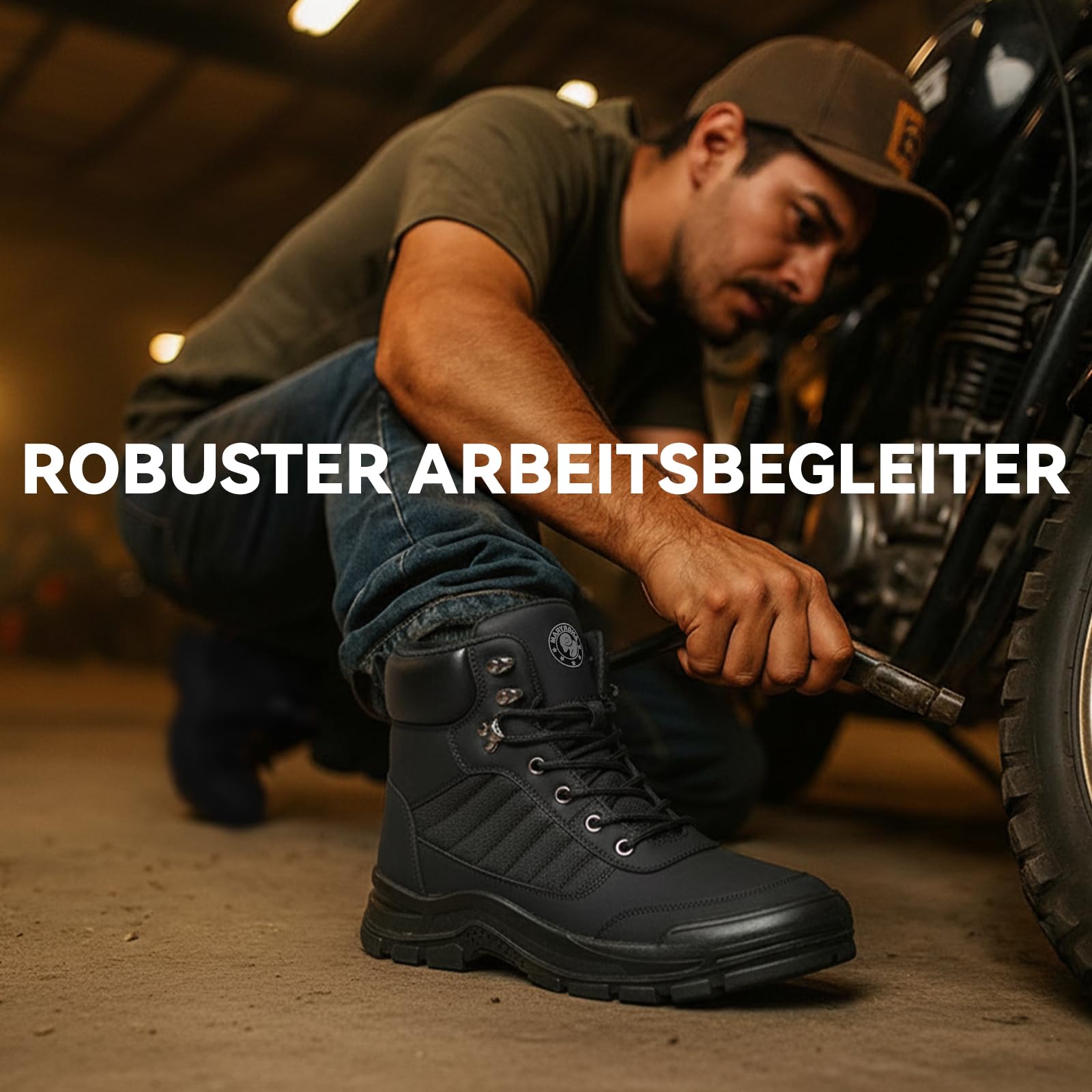 ANGRYRAM Arbeitsschuhe Herren Leicht Sicherheitsschuhe Herren Atmungsaktiv Arbeitsschuhe Damen rutschfest Sicherheitsschuhe Damen Sportlich Arbeitsstiefel Hoch Stahlkappenschuhe
