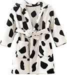 Toddler Boys Bathrobes,Kids Boys Animal Plush Bathrobe Dinosaur Hooded Flannel Sleep Robe 2-7 Years