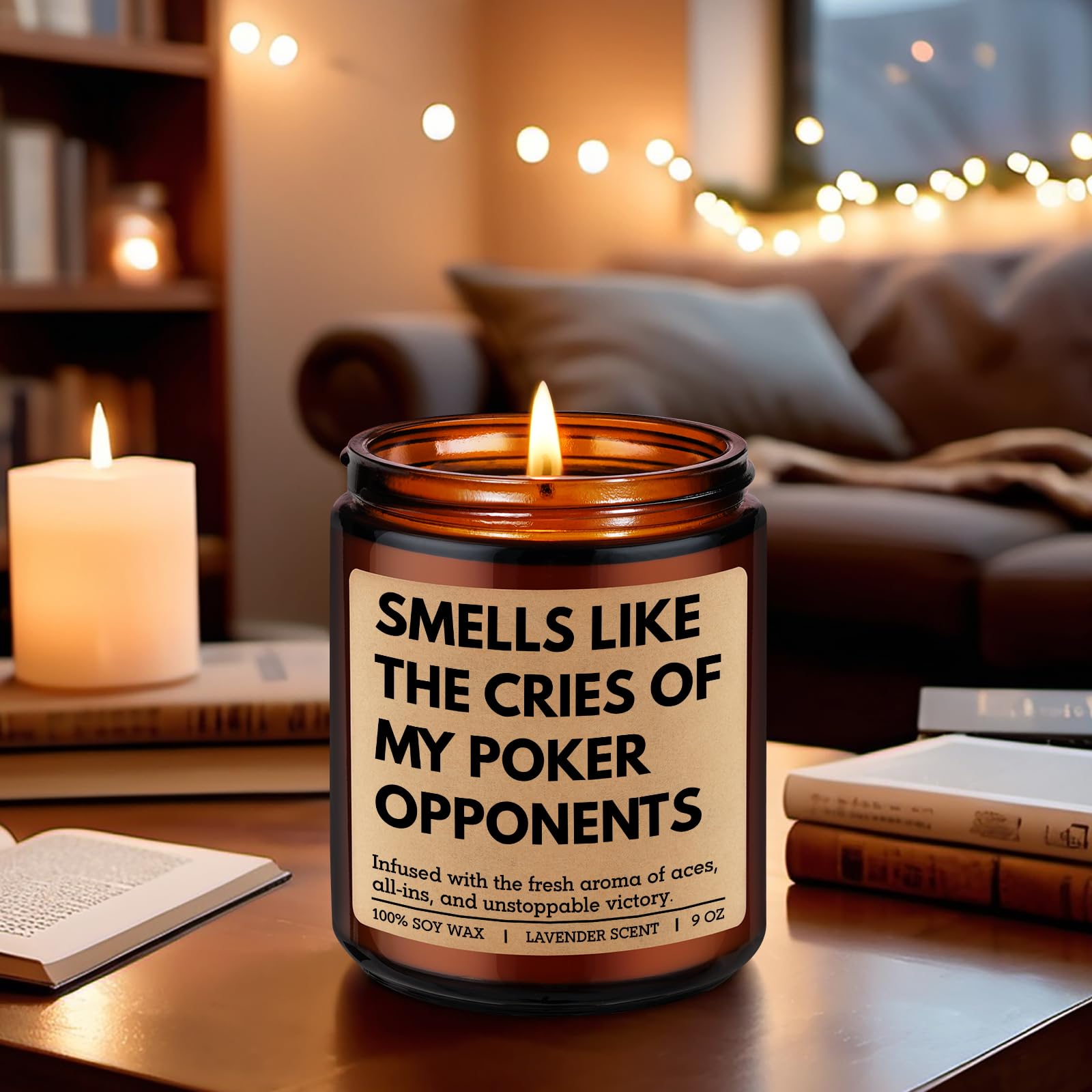 GSPY Scented Candle - Poker Gifts for Men, Women - Casino Gifts, Gambling Ideas - Game Night Decor for Adult - Funny Fathers Day, Birthday Presents for Poker Players, Card Players, Gamblers, Man, Him