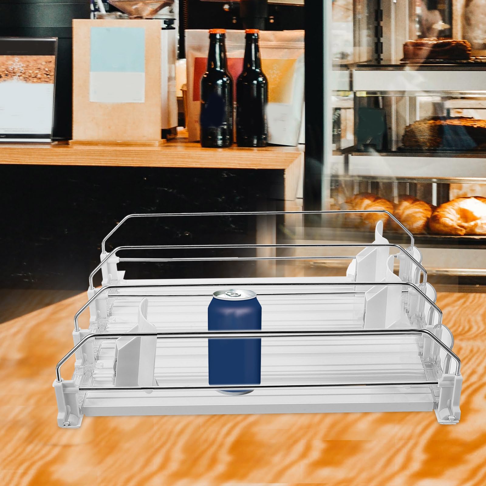 Weiß Automatischer Getränkeschieber, für Kühlschrank und Regal