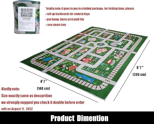 Vista 3 de Alfombra de juego para sala de juegos para niños, camino de la vida urbana para automóviles, divertido mapa de ciudad para juguetes de pista