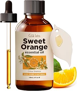 Gya Labs Sweet Orange Essential Oil for Diffuser & Skin - Huge 4 Fl Oz - 100% Pure Natural Orange Oil for Massage, Scented...